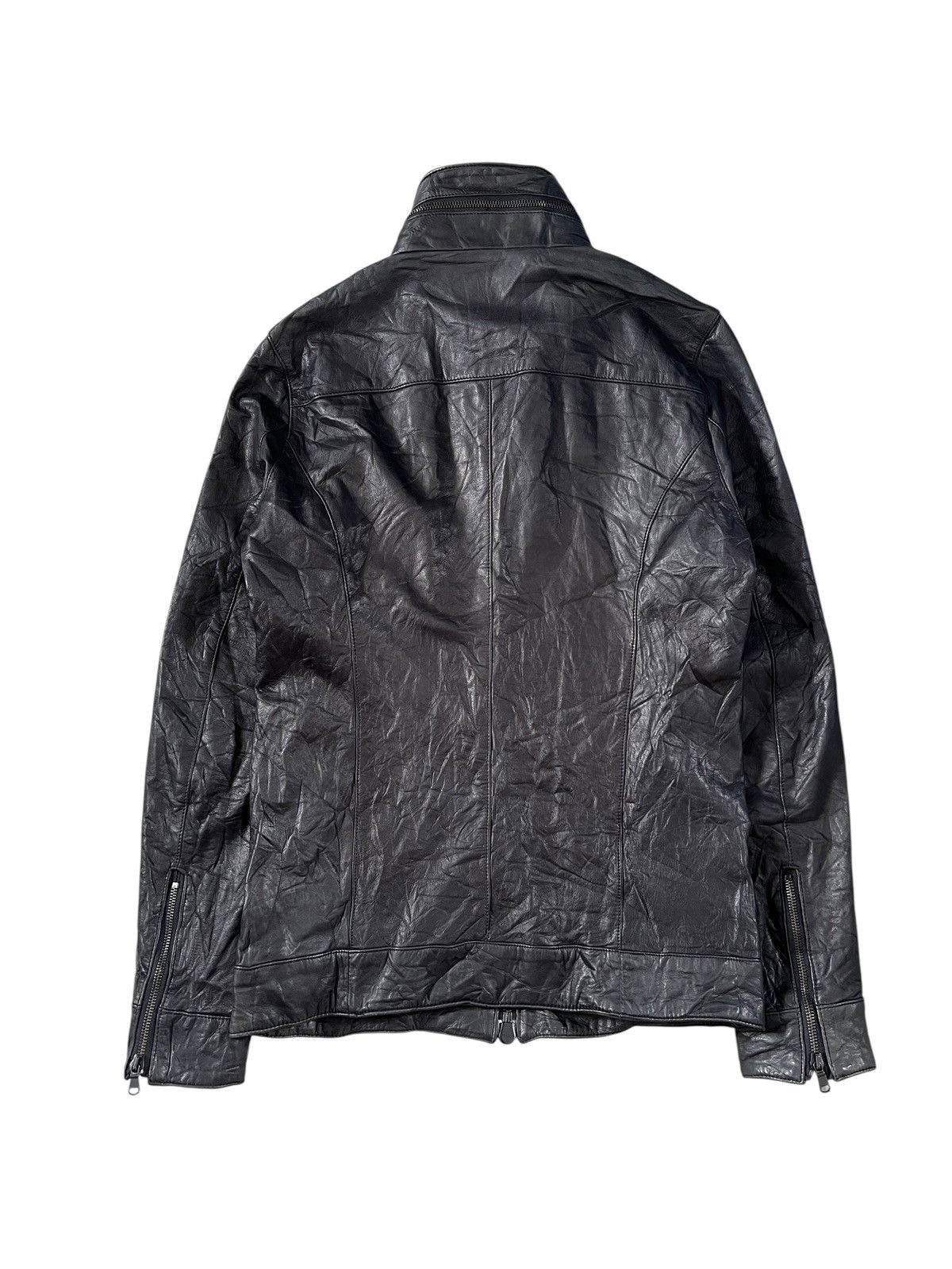 Japanese Brand Unknown Leather Riders Jacket Raccagni Zippers Rick Owens Size US S / EU 44-46 / 1 - 2 Thumbnail