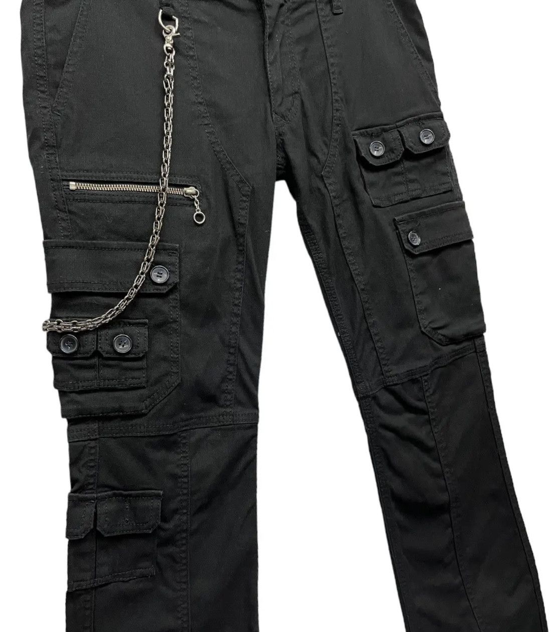 HIDEAWAYS × Nicole Club FYE🔥NICOLE HIDEAWAYS Multipocket Bondage Punk Flare Stretch Size 31" - 7 Thumbnail