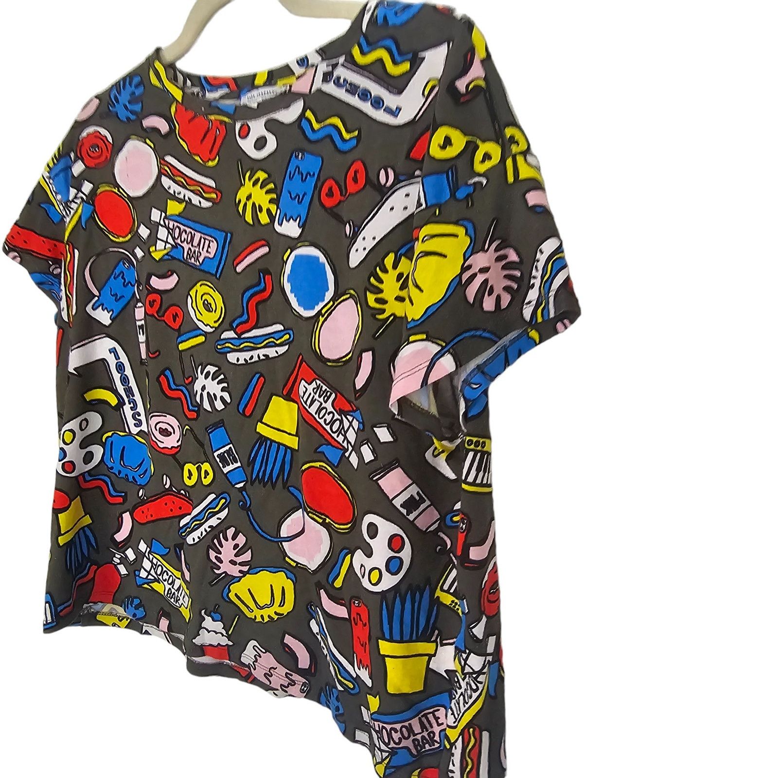 Zara Zara Womens All Over Print Crop Top Graphic Tee Size S Size S / US 4 / IT 40 - 2 Thumbnail