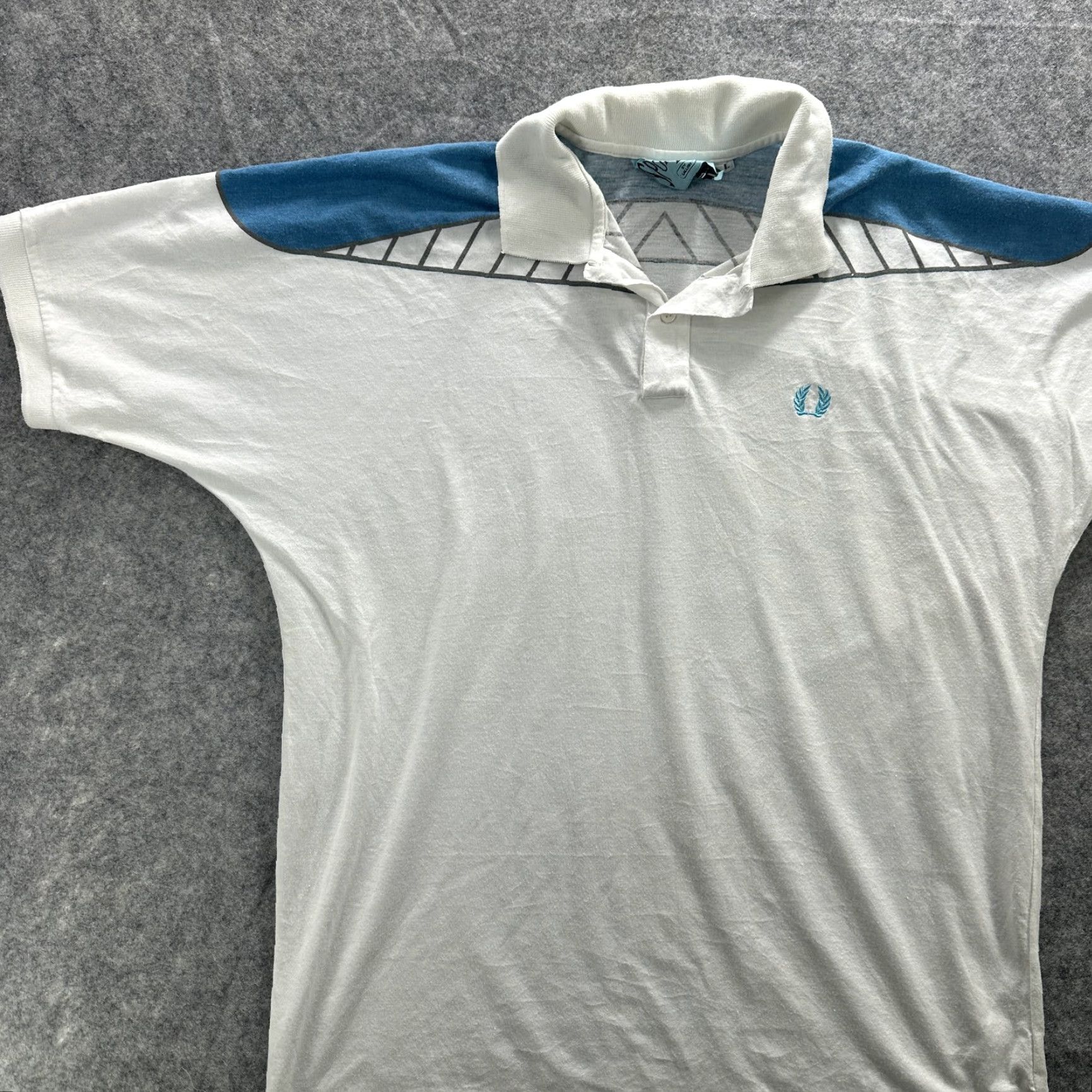 Vintage VINTAGE Sport Time by Gallini Polo Shirt Men XL White 90s Embroidered Laurel Retro Geometric Size US XL / EU 56 / 4 - 2 Thumbnail