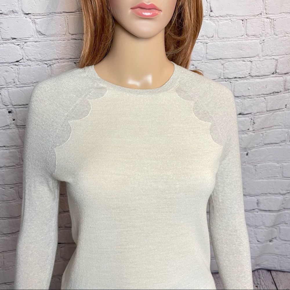 J.Crew J. Crew Merino Wool White Gray Sweater Size XXS Size XXS / US 00 / IT 34 - 2 Thumbnail
