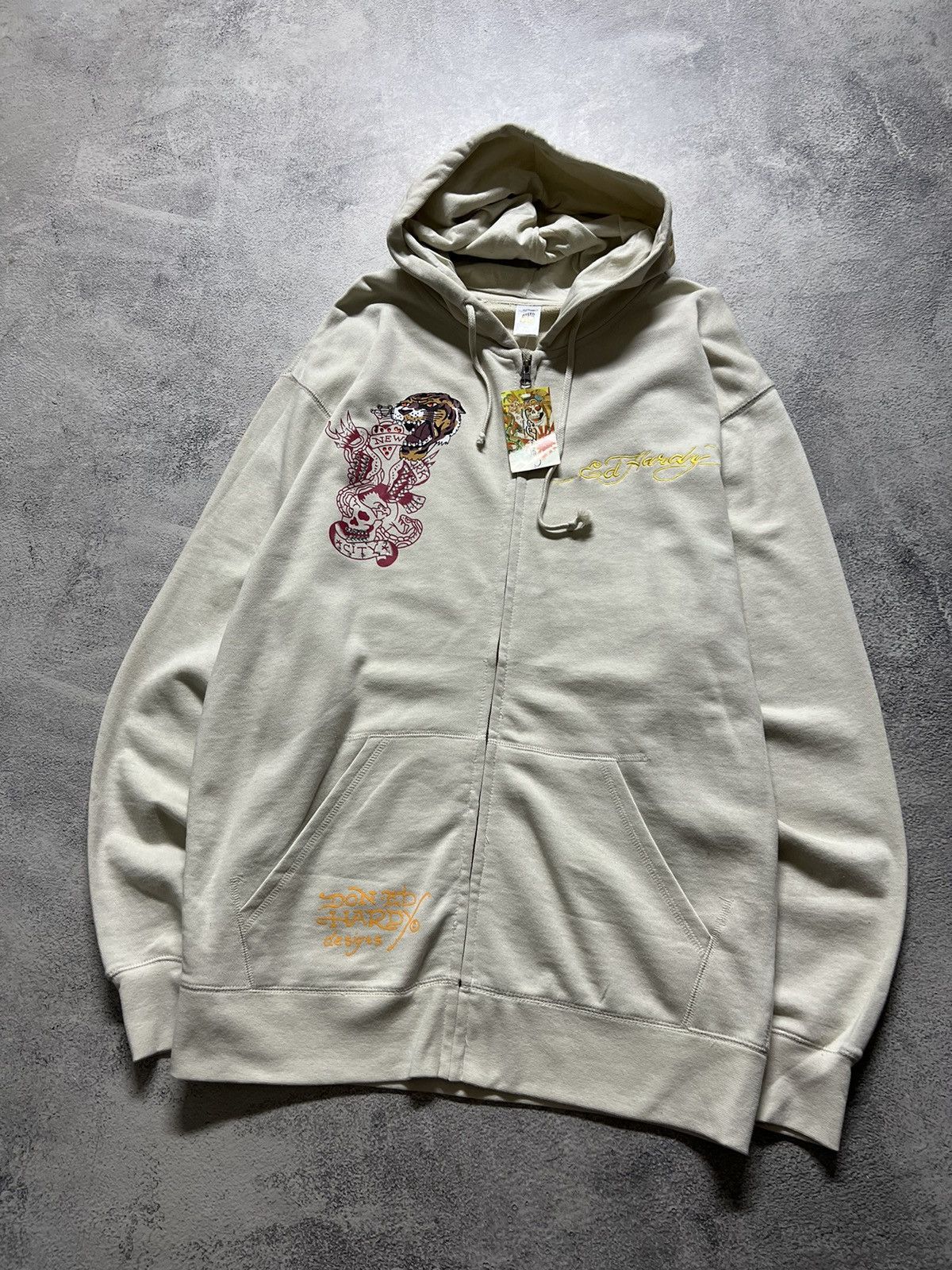 Ed Hardy Vintage Y2k Tiger 🐅 Ed Hardy New Zip Hoodie 00’s Size US XXL / EU 58 / 5 - 5 Thumbnail