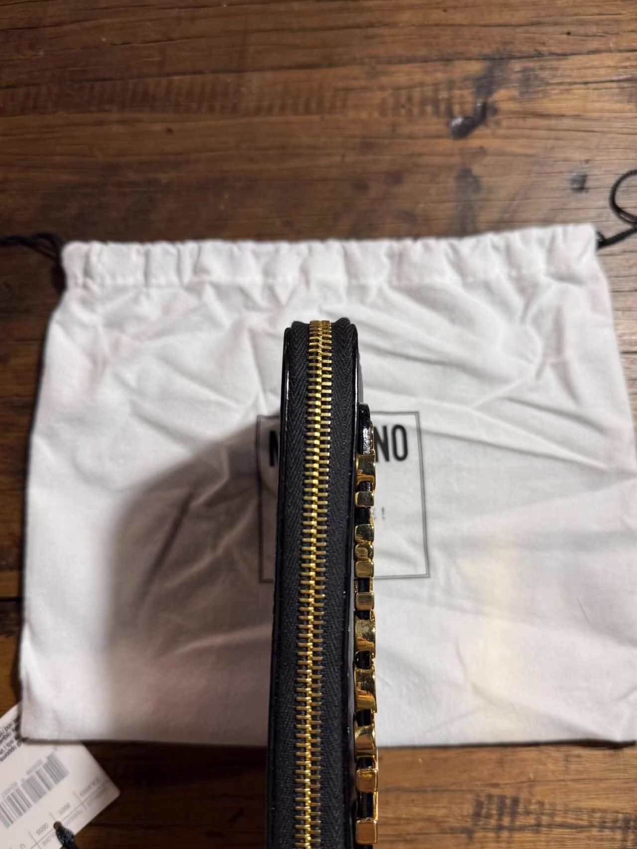 Moschino MOSCHINO 15SS Black Gold Logo Zipper Wallet Ｑ25 Size ONE SIZE - 5 Thumbnail