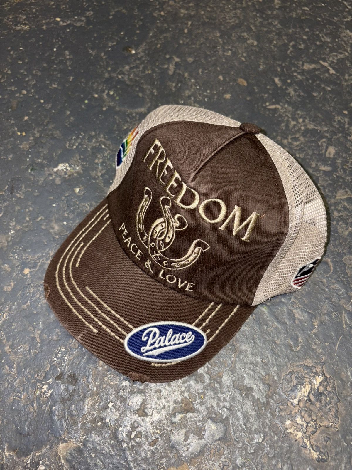 Palace Palace Freedom Distressed Trucker Hat Size ONE SIZE - 1 Thumbnail