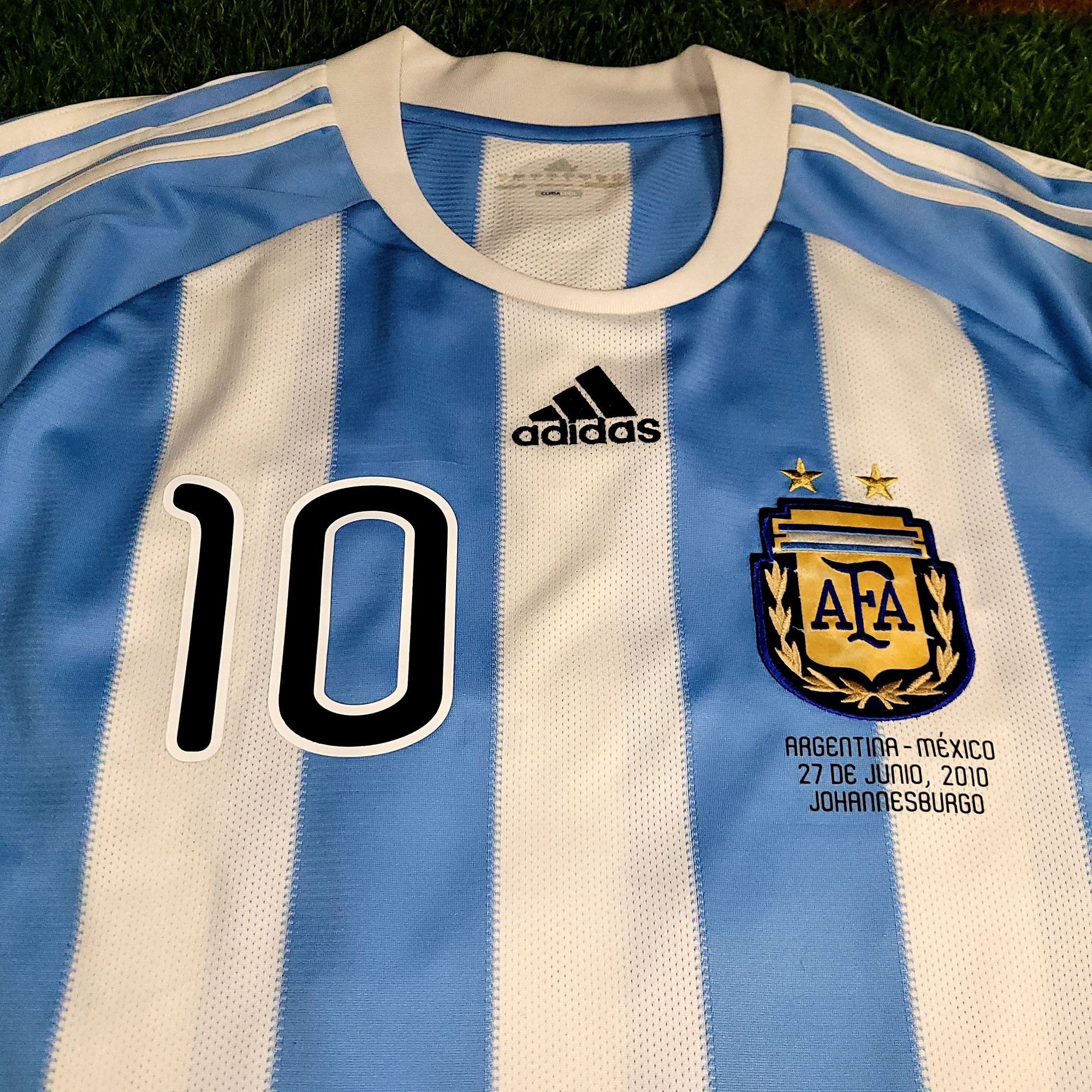 Adidas Messi Argentina 2010 WORLD CUP Home Soccer Jersey L Size US L / EU 52-54 / 3 - 3 Thumbnail