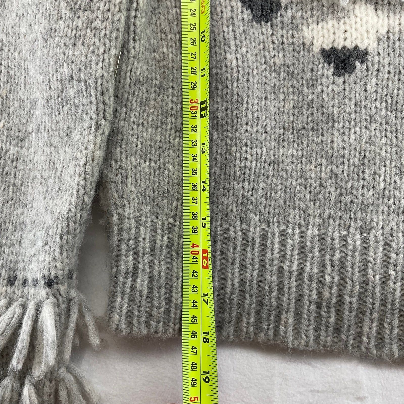 LoveShackFancy LoveShackFancy Atlas Grey Fringe Sweater Alpaca Size Small Size S / US 4 / IT 40 - 6 Thumbnail