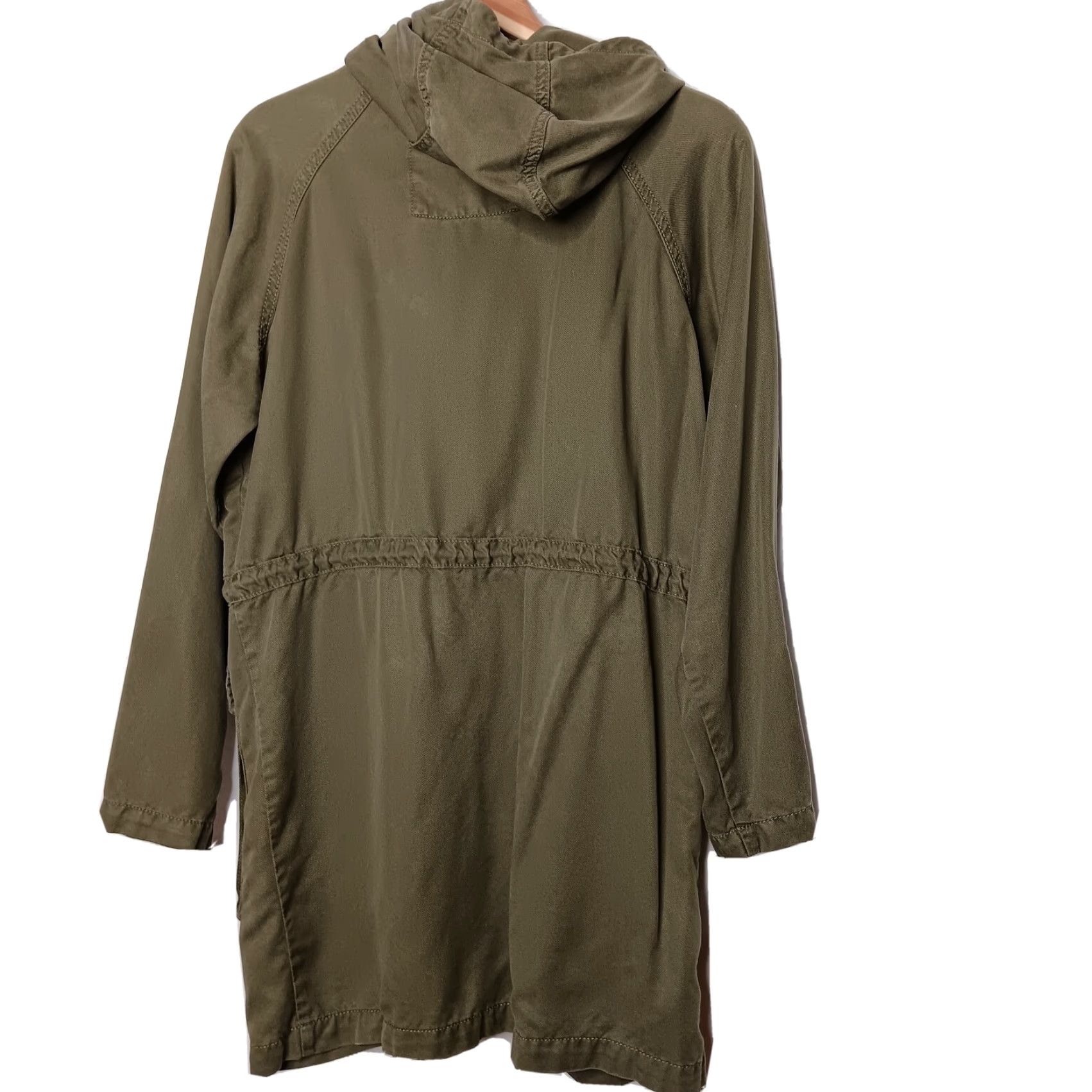American Eagle Outfitters American Eagle Outfitters Jacket Women S Green Army Military Hood Zip Snap Light Size S / US 4 / IT 40 - 2 Thumbnail