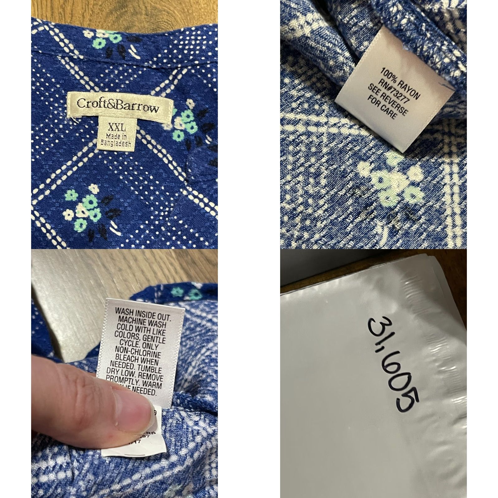 Croft & Barrow VINTAGE Croft & Barrow Shirt Womens XXL Blue White Button Up Long Sleeve Size XXL / US 16-18 / IT 52-54 - 8 Thumbnail