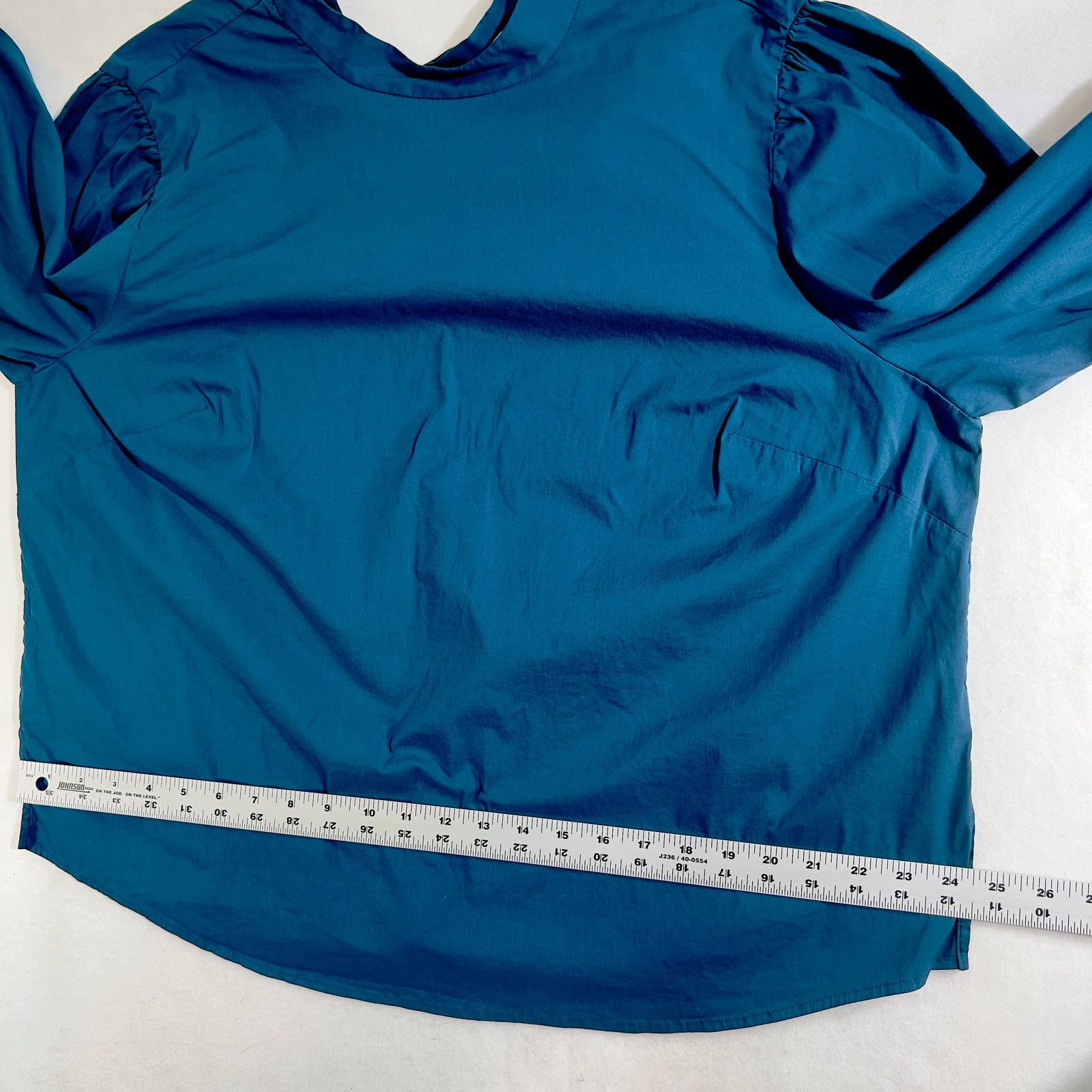 Other Eloquii Blouse Top Woman 18 Blue Elastic Cuffs Tie Back Size XXL / US 16-18 / IT 52-54 - 9 Thumbnail