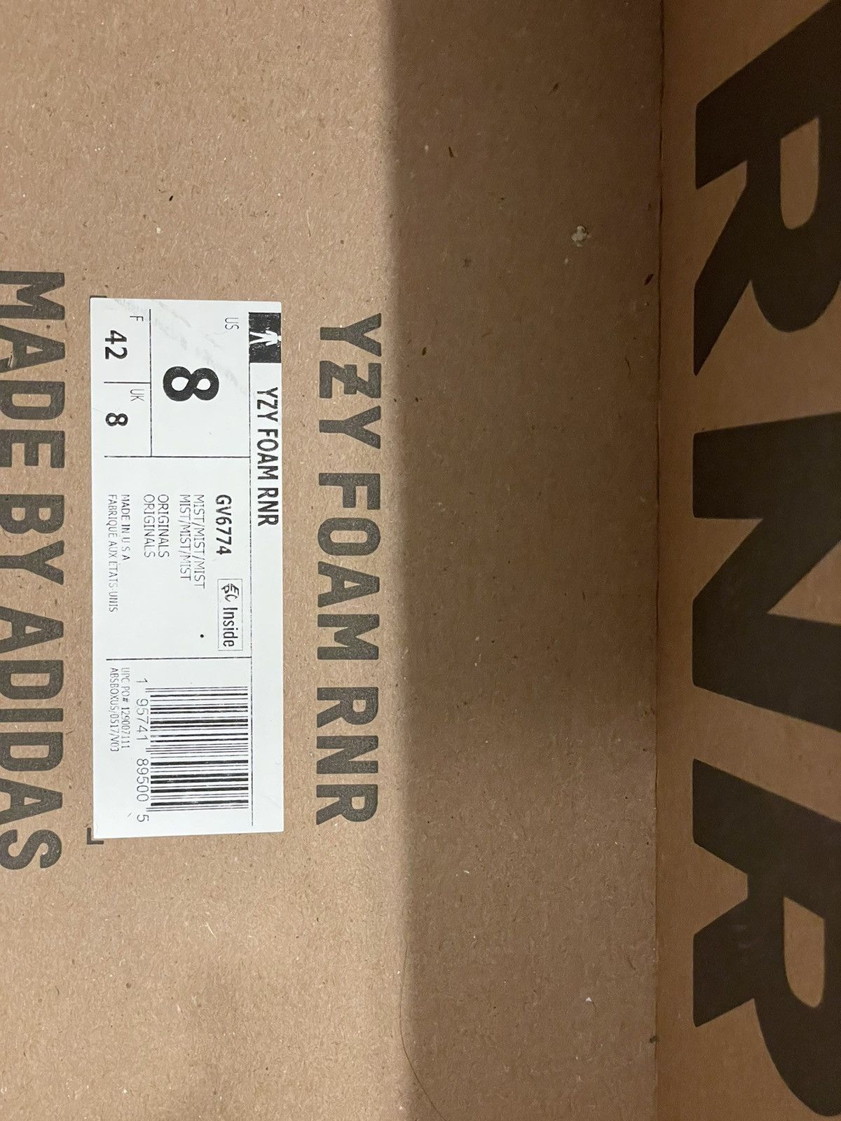 Adidas × Kanye West × Yeezy YEEZY FOAM RNNR MIST SIZE 8 350 700 500 Size US 8 / EU 41 - 7 Thumbnail