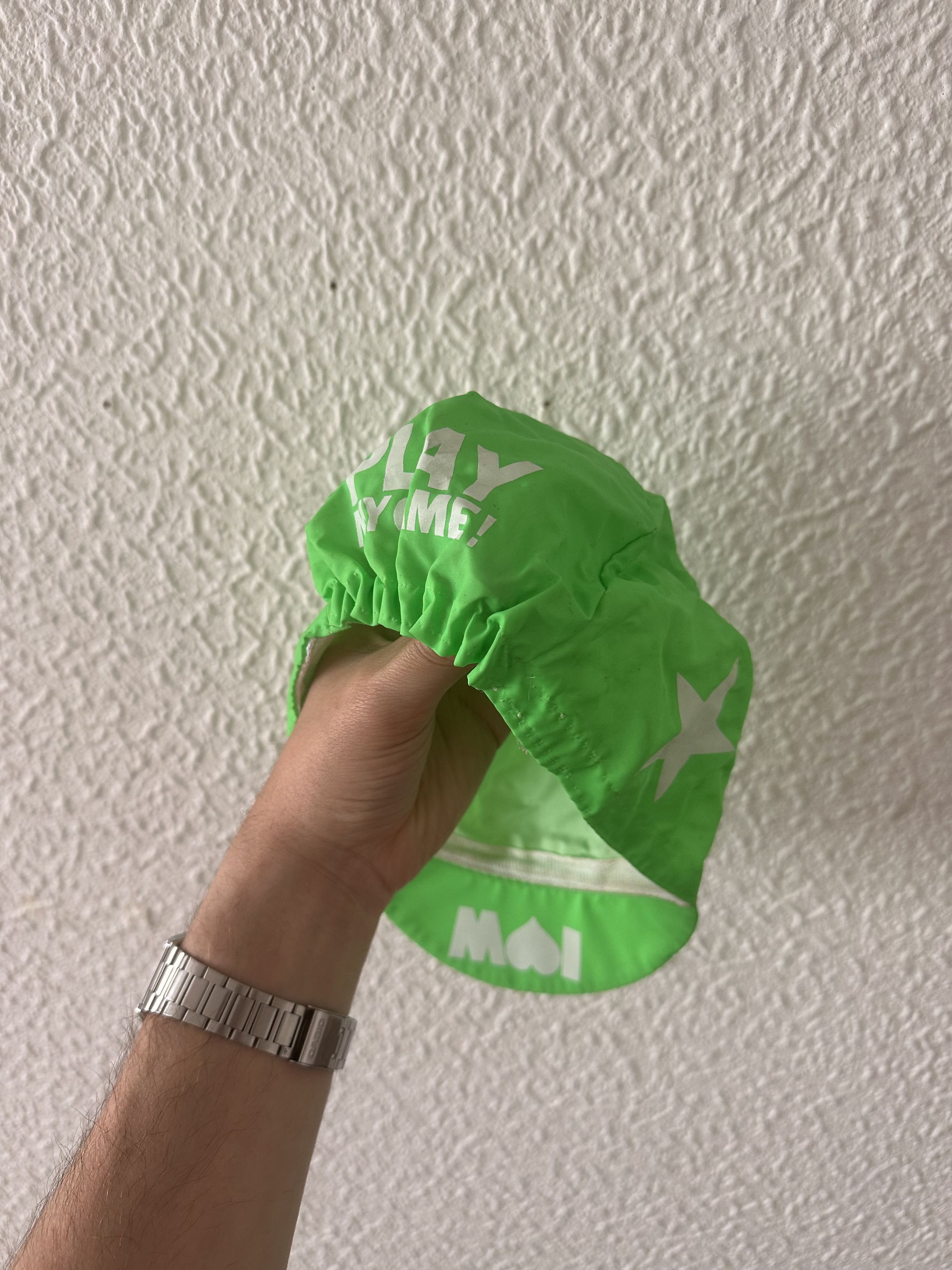 Walter Van Beirendonck 🧢 Vintage W&LT Green Cycling Cap “Play My Game” — Archive Size ONE SIZE - 2 Thumbnail