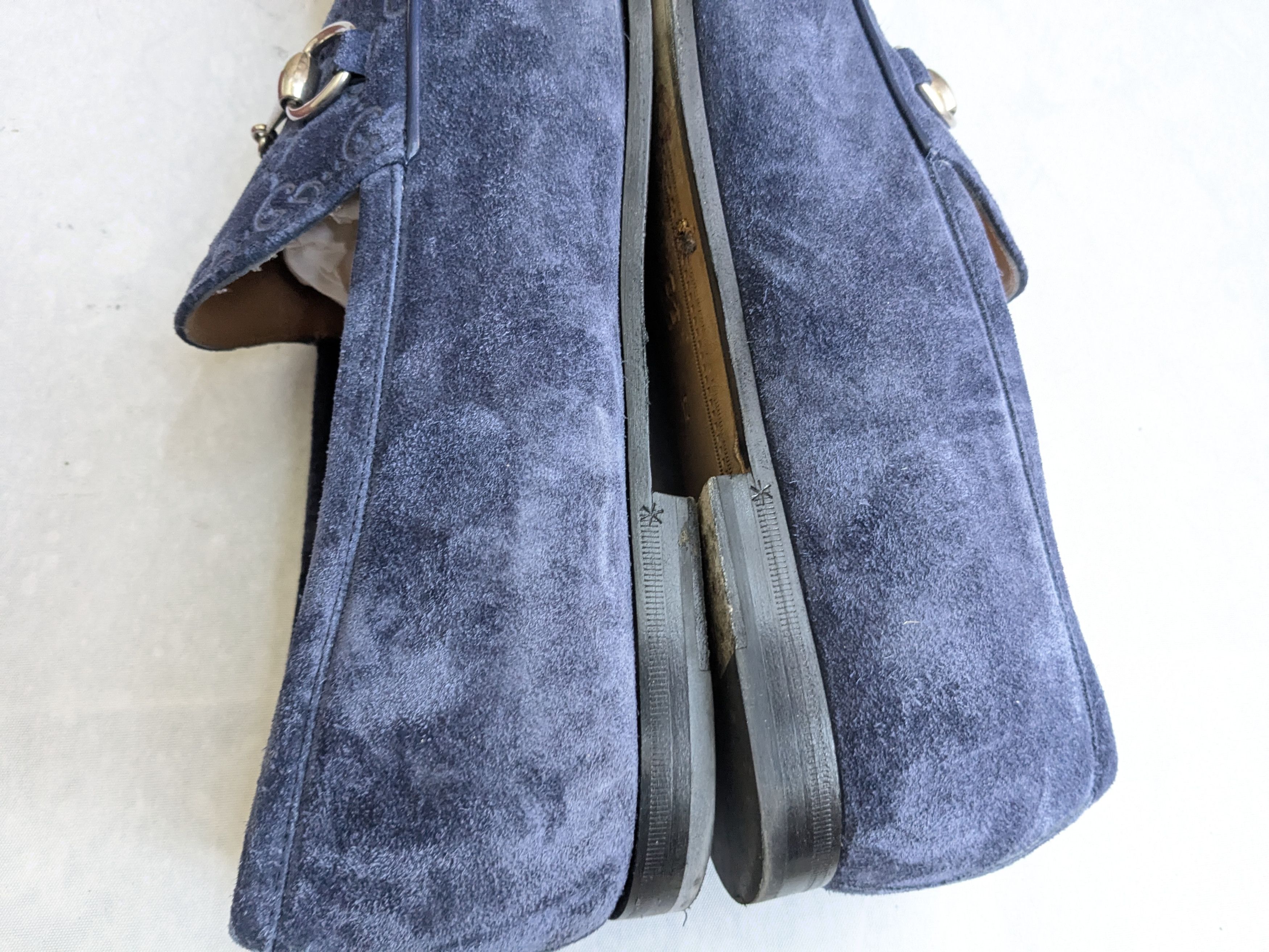 Gucci Gucci Horsebit Loafers Blue Suede 12.5 Monogram Logo GG Size US 12.5 / EU 45-46 - 11 Thumbnail