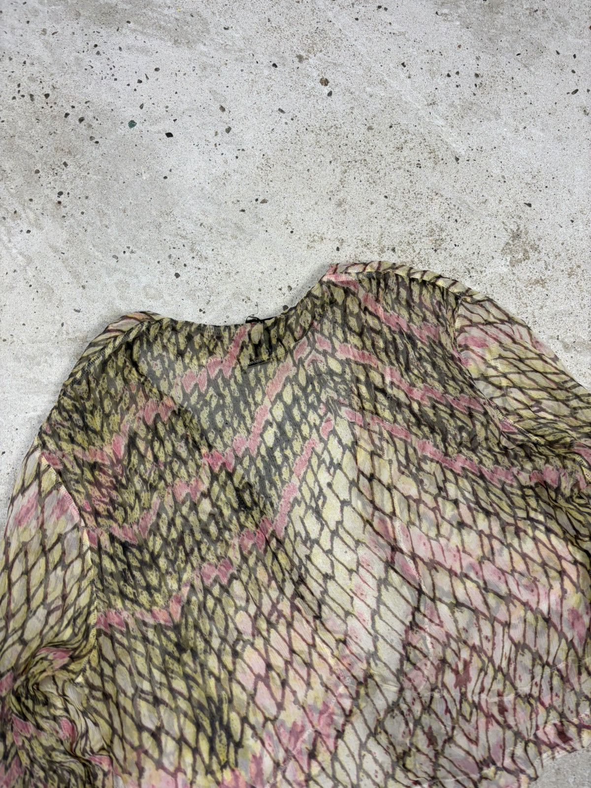 Just Cavalli Vintage 2000s Just Cavalli Snake Skin Print Mermaid Mesh Top Size M / US 6-8 / IT 42-44 - 14 Thumbnail