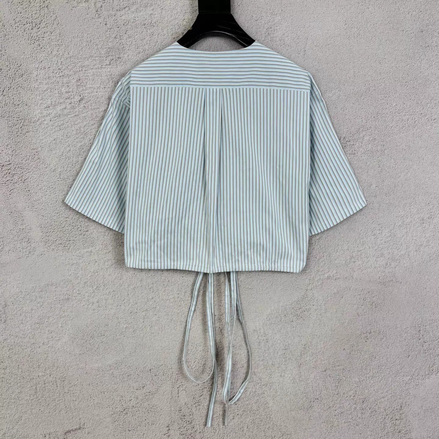Fendi FENDI SS25 Women's Light Blue Stripe Embroidered Logo Shirt Size S / US 4 / IT 40 - 2 Thumbnail