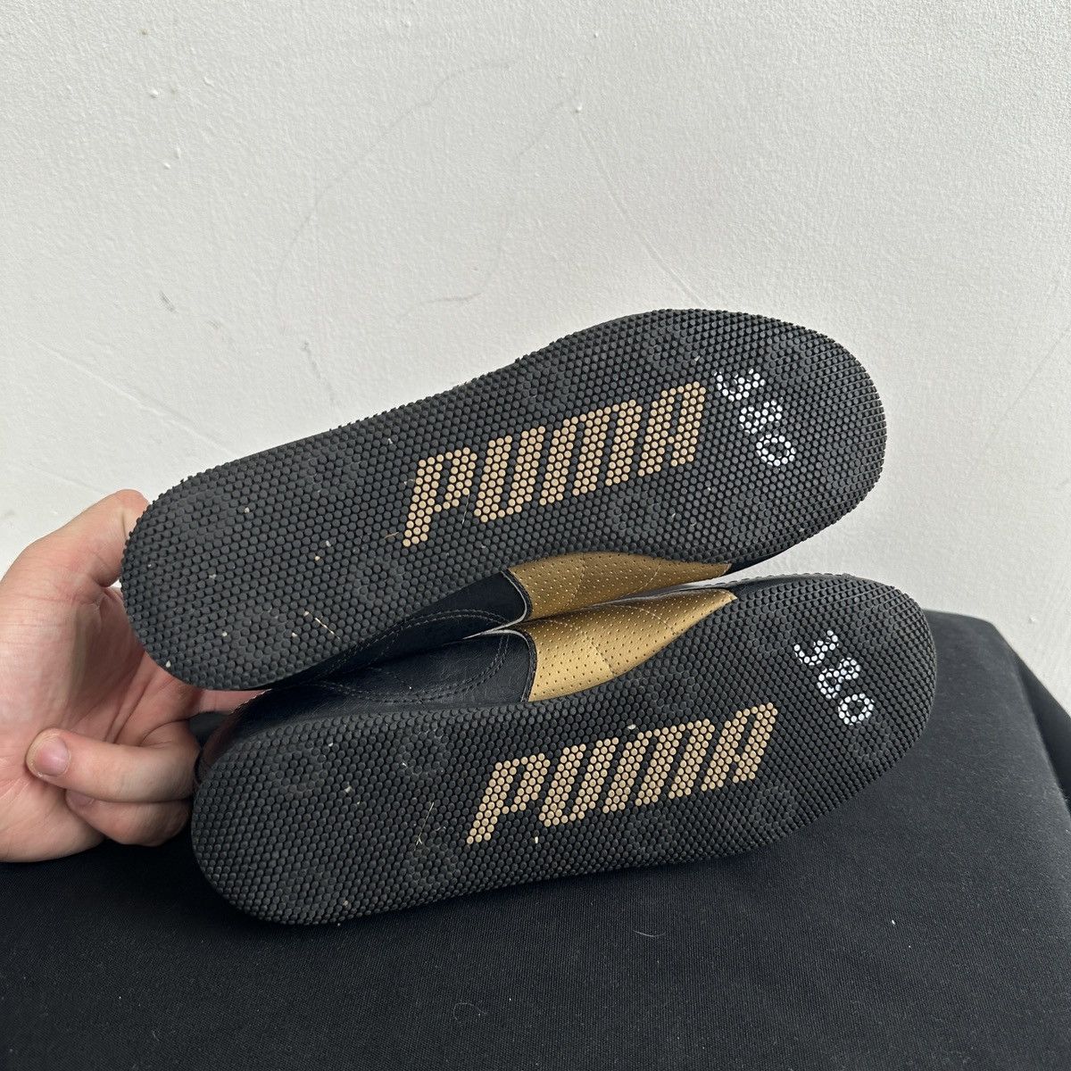 Puma × Vintage Vintage Puma Gold/Black Leather Low Cut Sneakers Size US 6 / IT 36 - 6 Thumbnail