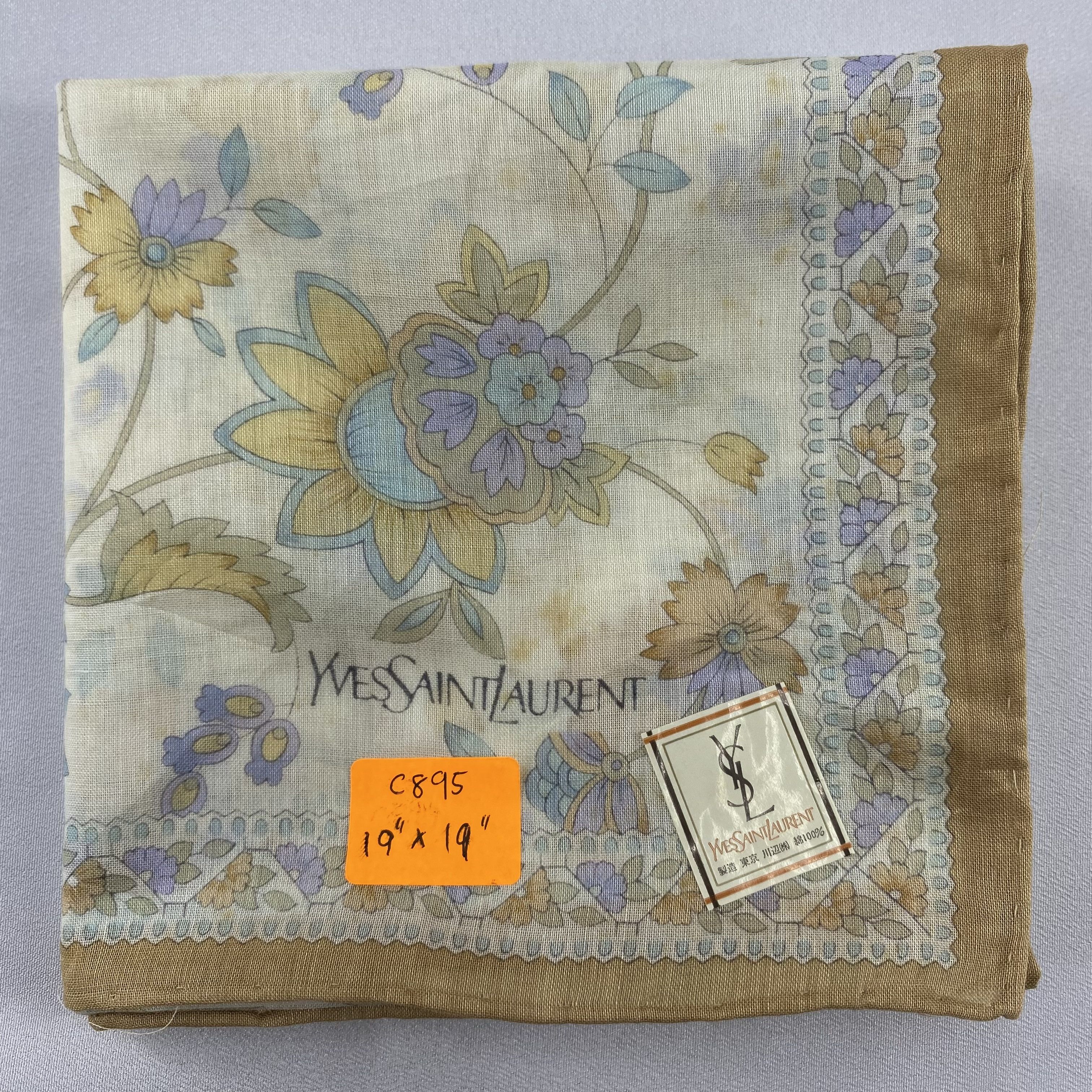 Yves Saint Laurent Yves Saint Laurent Handkerchief / Bandana / Neckerchief C895 Size ONE SIZE - 10 Thumbnail