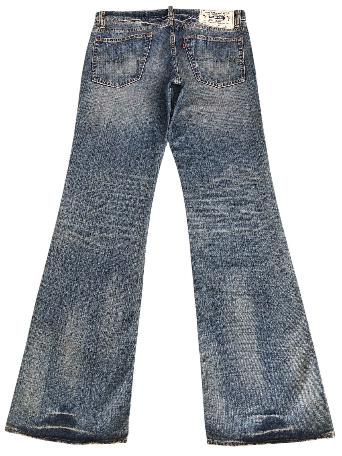 If Six Was Nine Japanese GLHEART Flared Jeans Bootcut Mud Wash Distressed Size US 33 - 2 Thumbnail