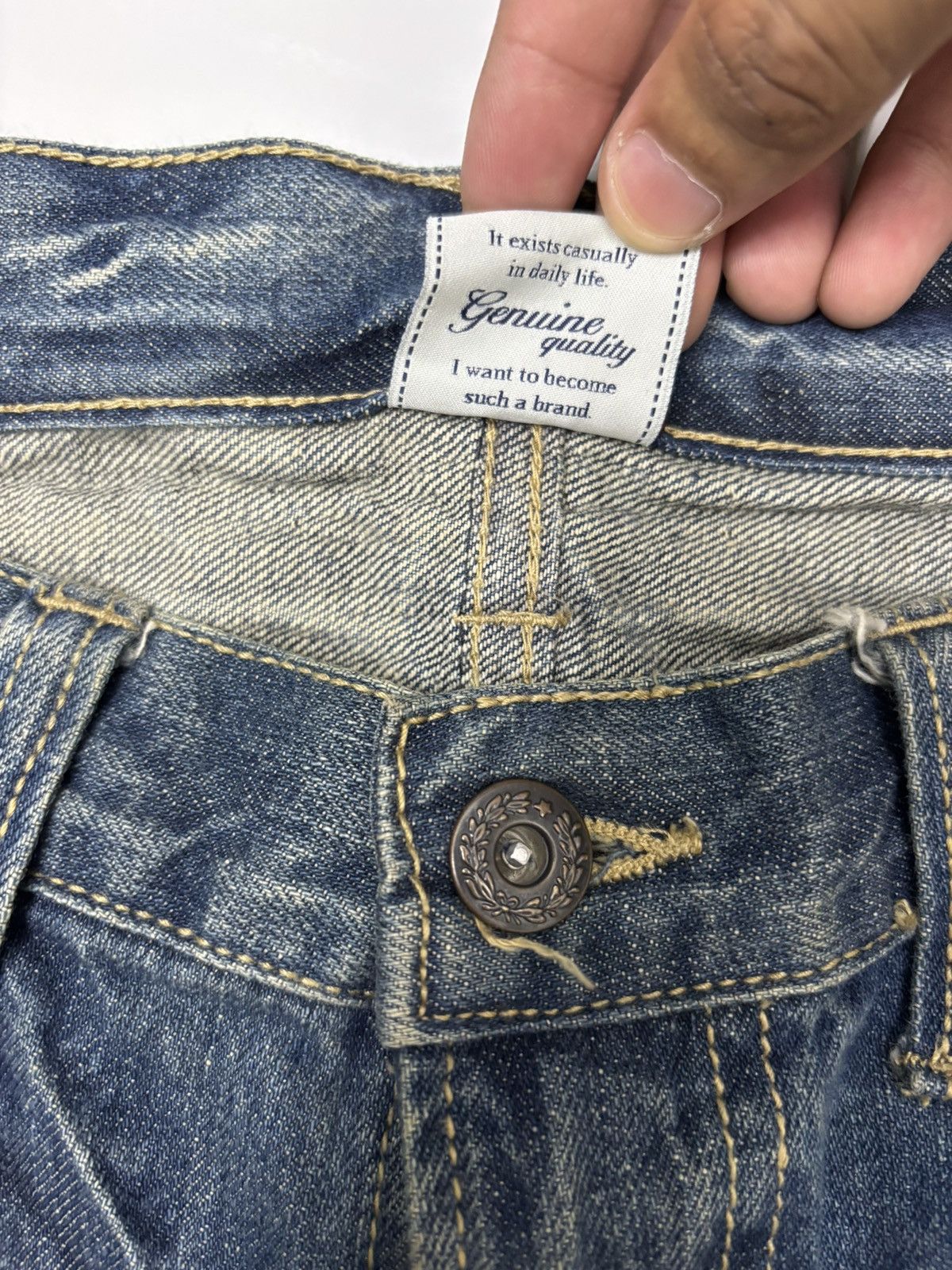 Isamu Katayama Backlash Vintage Free Gate Paisley Patchwork Distressed Denim Jean Size US 33 - 10 Thumbnail