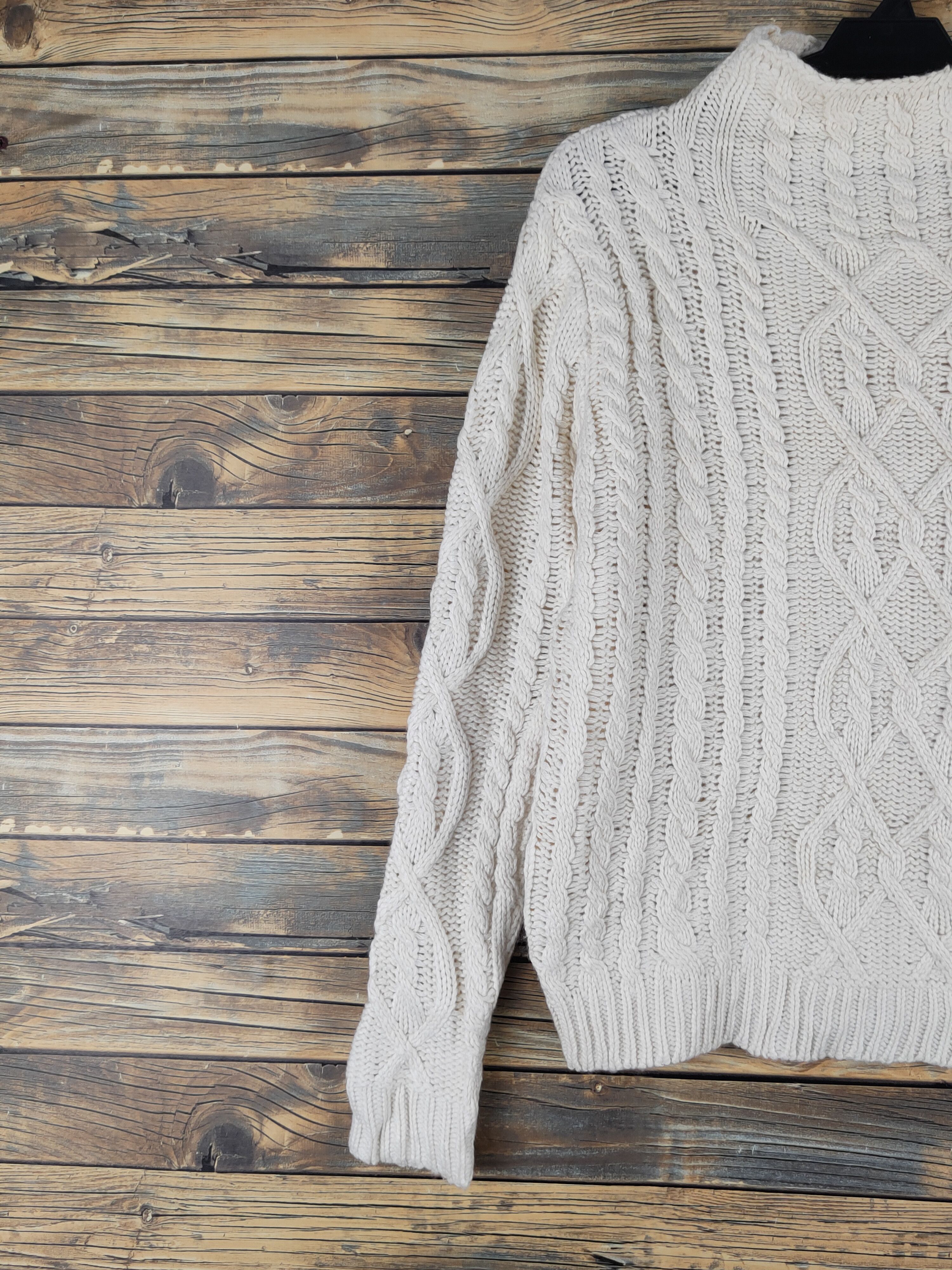 Aran Isles Knitwear Japan vintage Cream cable Knitwear Sweatshirts #W1183 Size M / US 6-8 / IT 42-44 - 3 Thumbnail