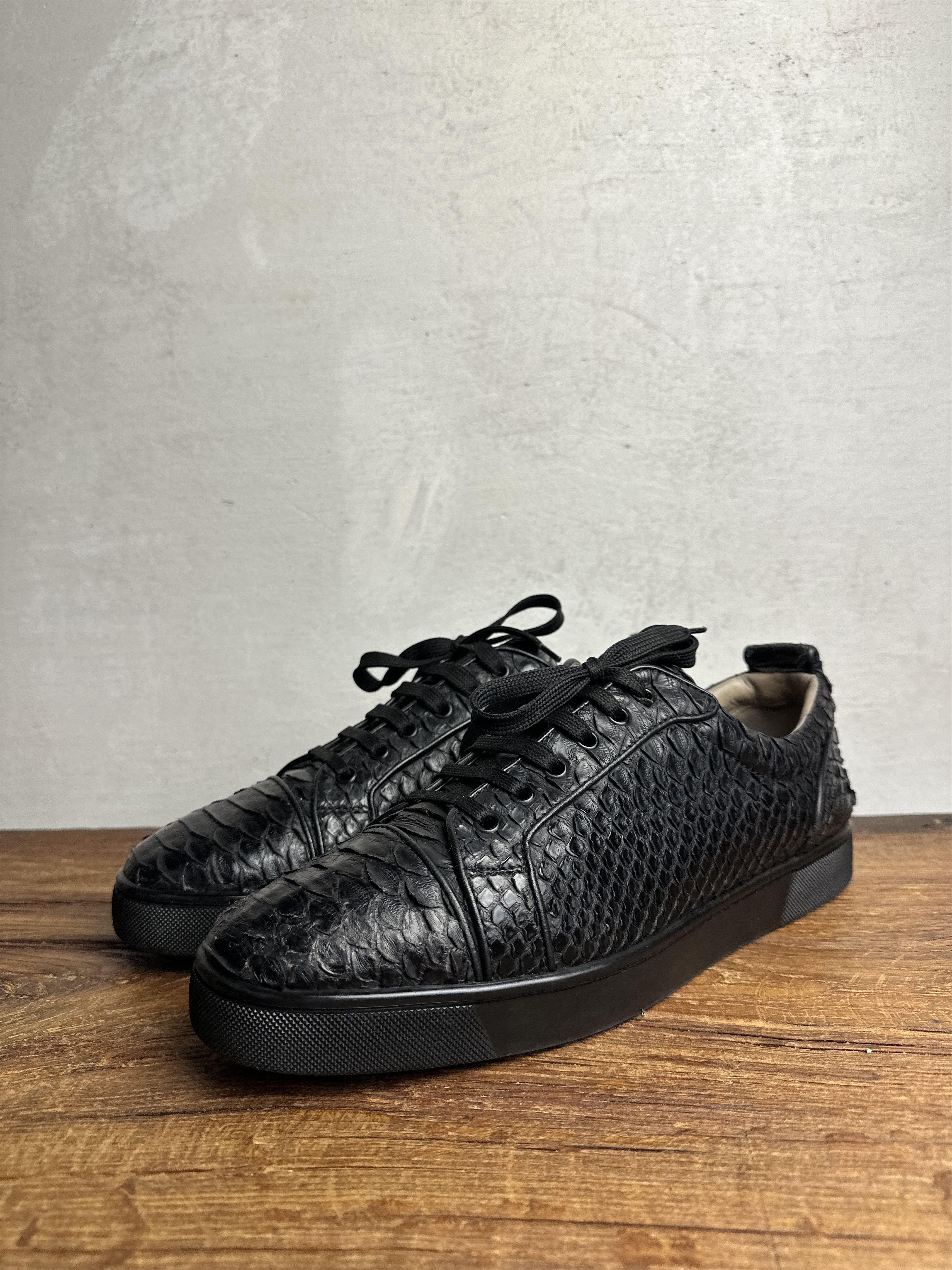 Christian Louboutin Christian Louboutin Black Python Leather Orlato Sneakers Size US 12 / EU 45 - 2 Thumbnail