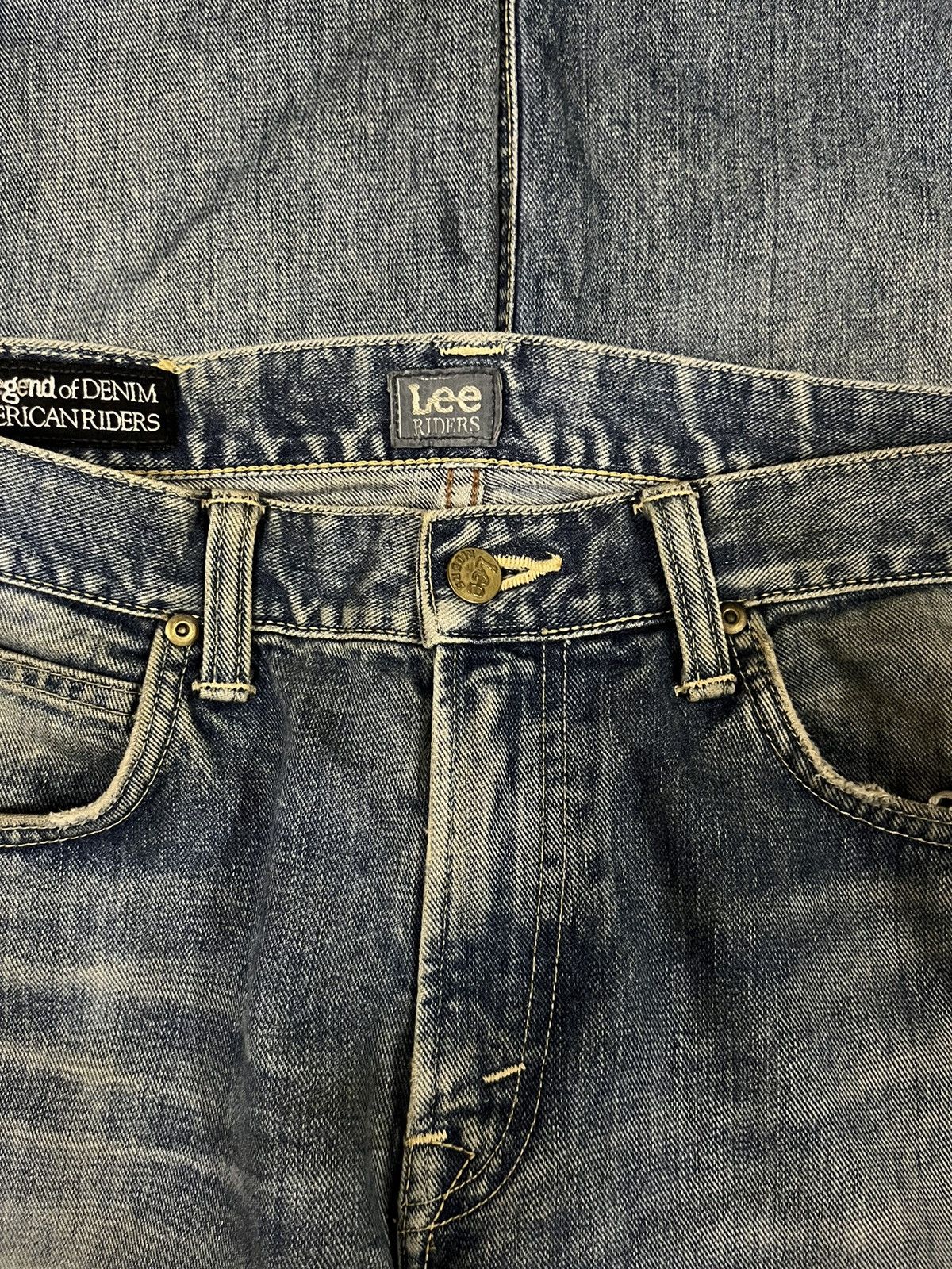 Japanese Brand × Lee Vintage Lee Mud Wash Distressed Straight Cut Classic Jeans Size US 32 / EU 48 - 9 Thumbnail