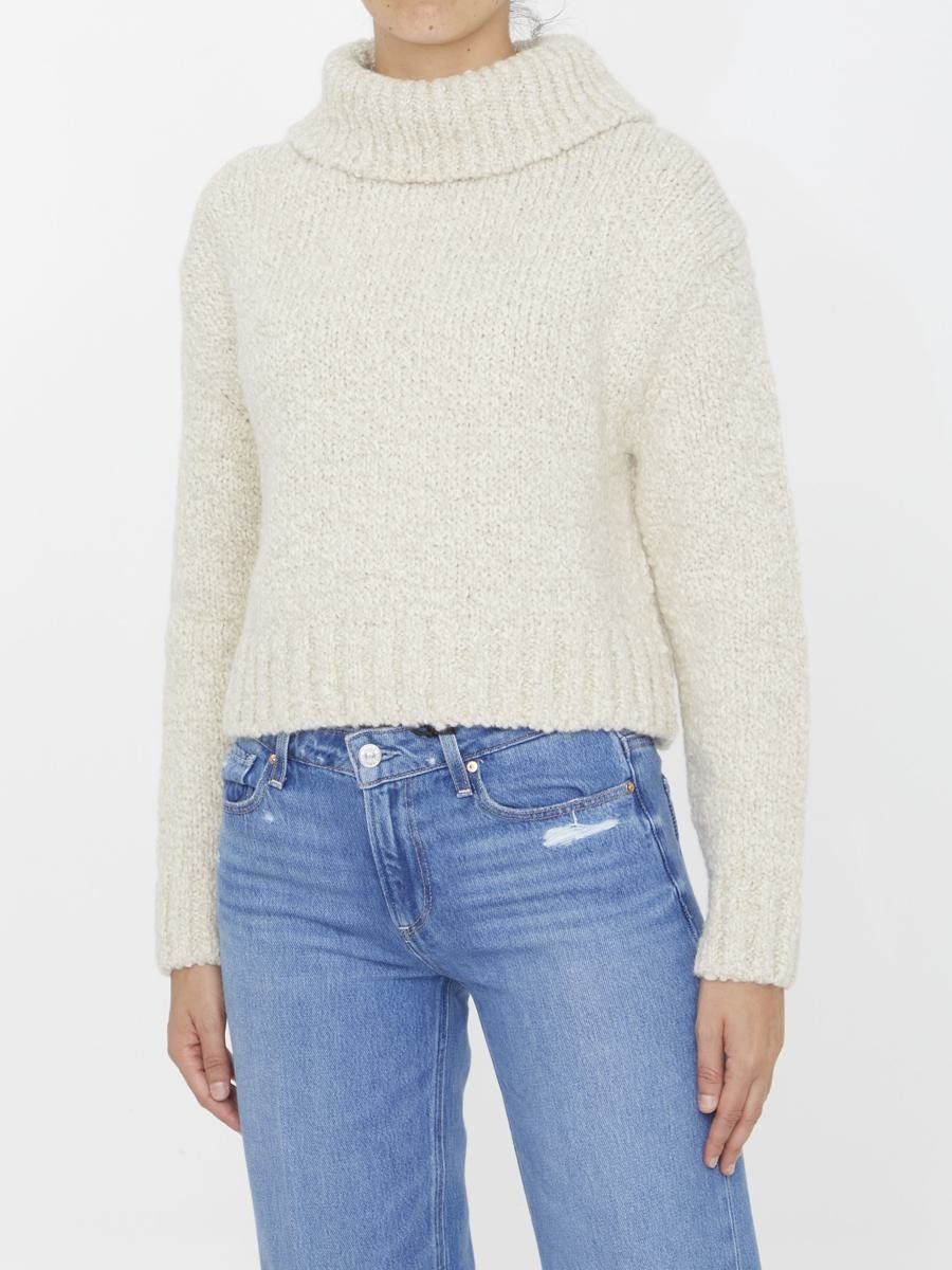 Bottega Veneta o1n1vont0625 Alpaca Chunky Sweater in Chalk Size S / US 4 / IT 40 - 2 Thumbnail