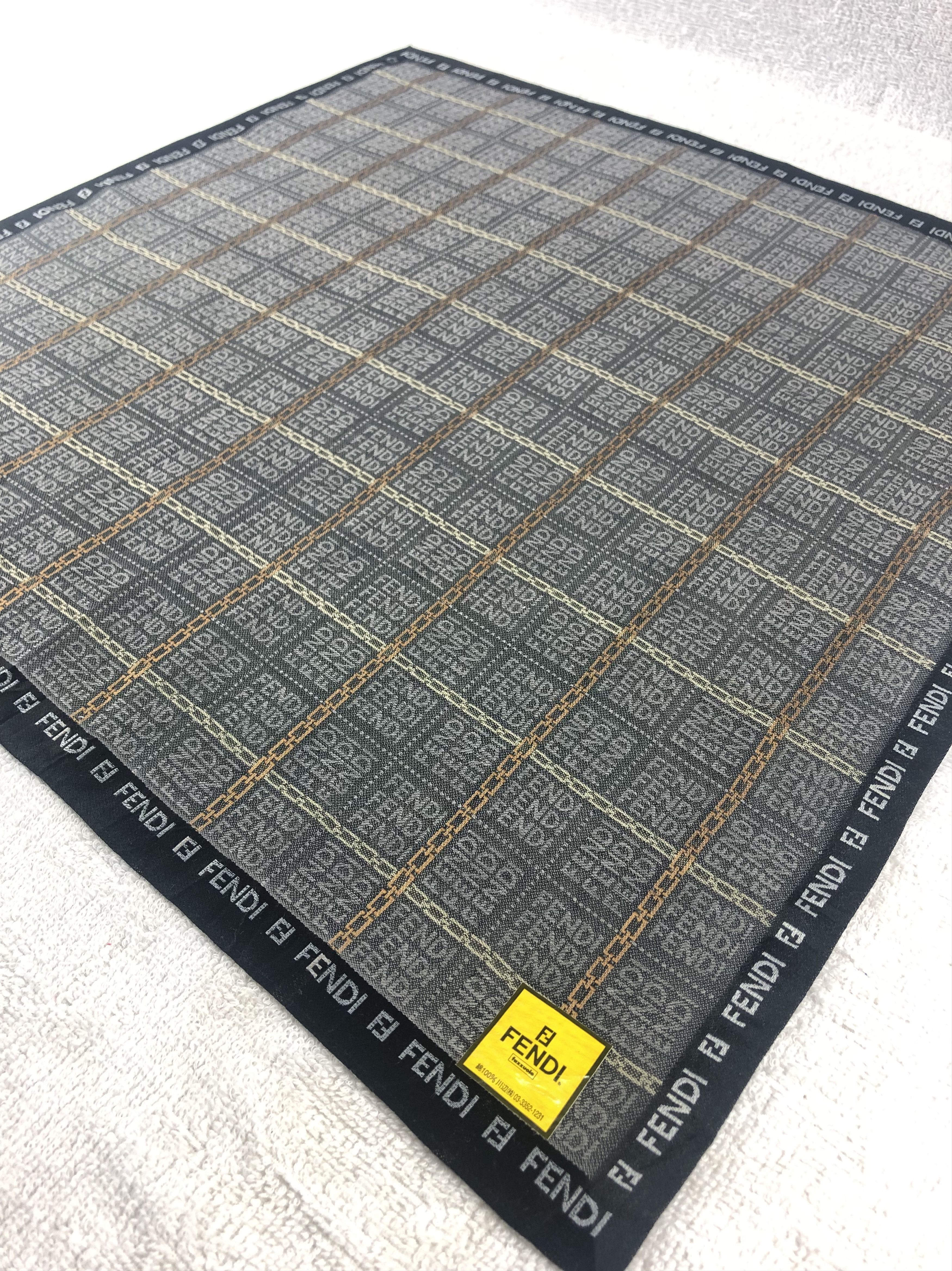 Vintage Fendi Monogram Handkerchief / Bandana / Neckerchief A1302 Size ONE SIZE - 4 Thumbnail