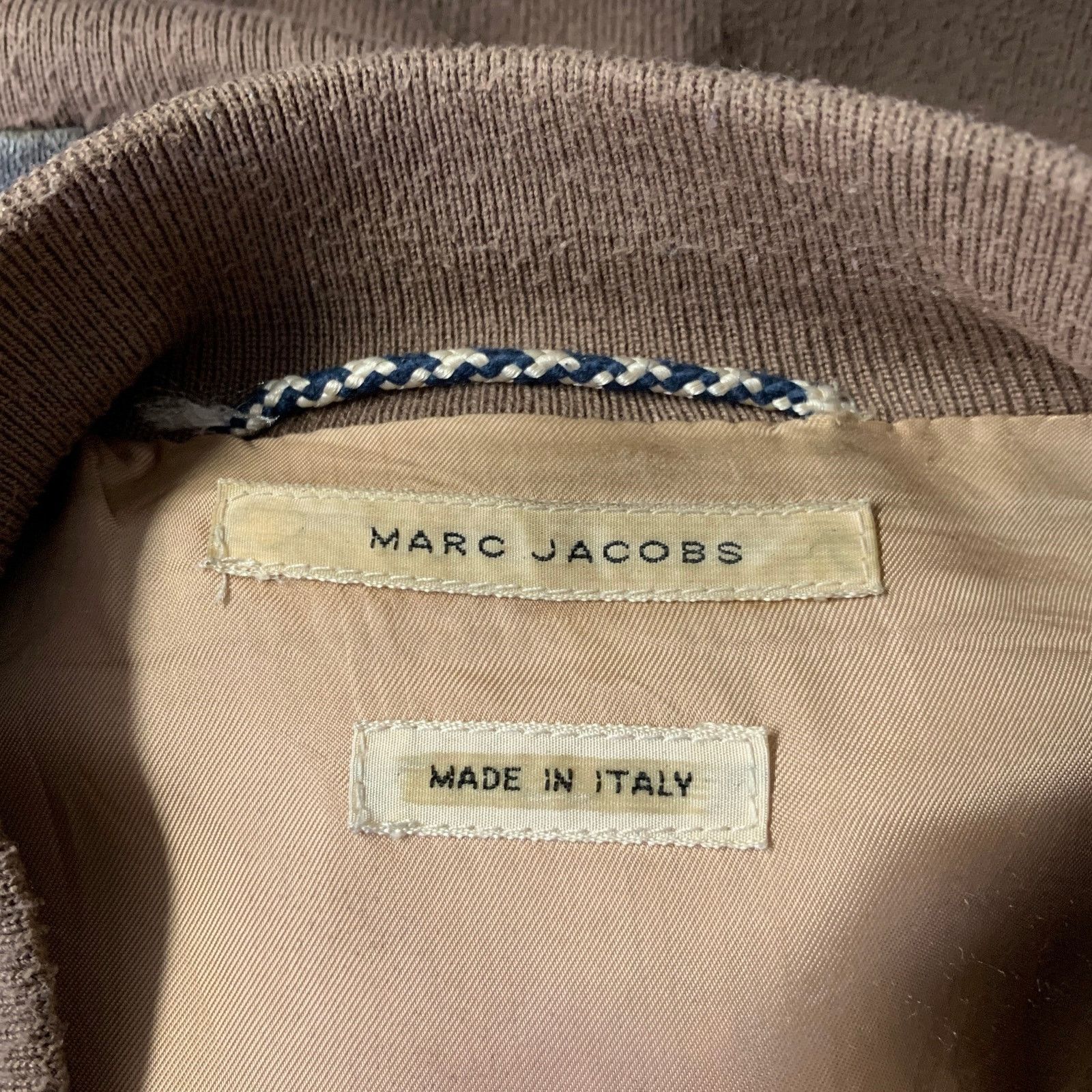 Marc Jacobs MARC JACOBS XXL Black Tan Distressed Leather Bomber Coat Size US XXL / EU 58 / 5 - 5 Thumbnail