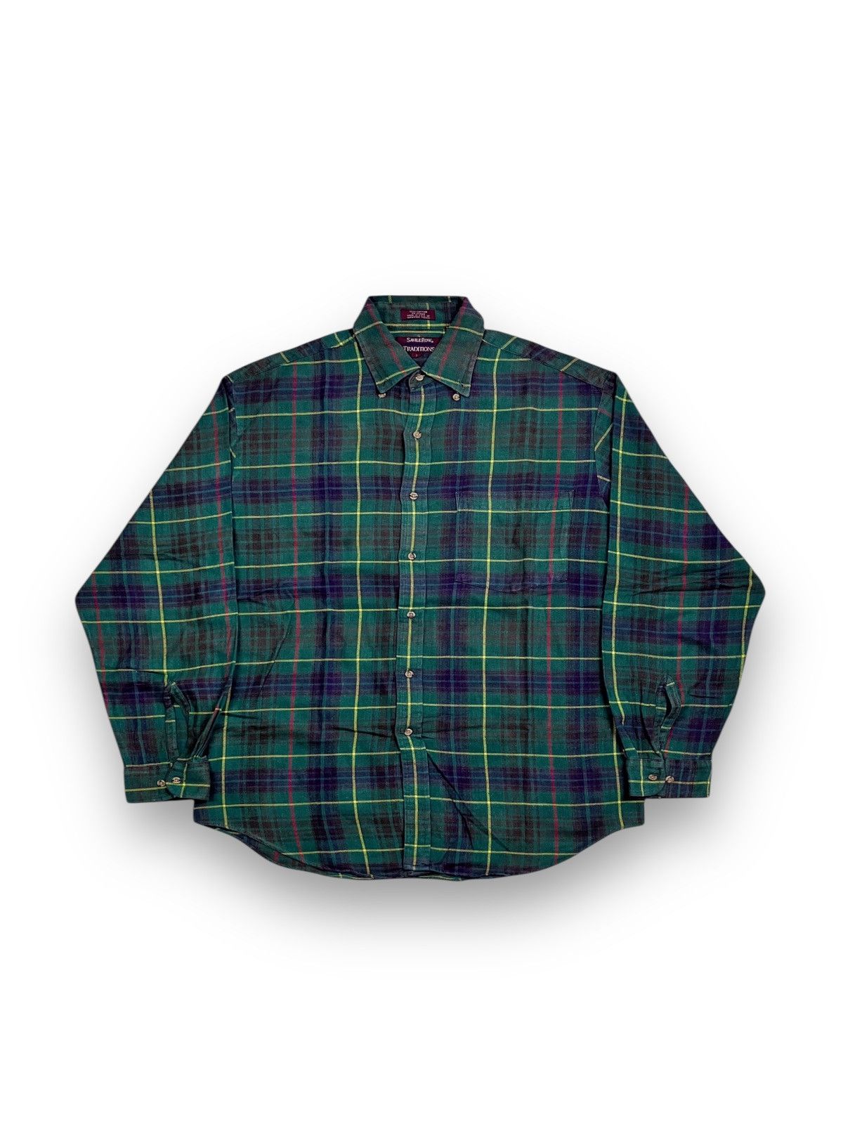 Savile Row × Vintage 90s Savile Row Vintage Plaid Outer Flannel Size US XL / EU 56 / 4 - 1 Thumbnail