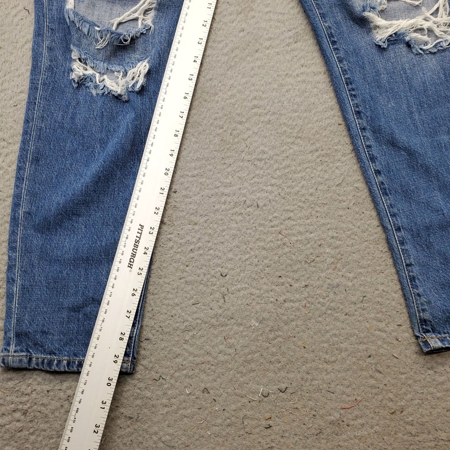 Vintage KanCan Womens Jeans 11 Distressed Skinny Blue Denim 29.5 Inseam Regular 33.5 Waist 5-Pocket Style Stretch Fashion Mens Womens Boys Girls Size 32" / US 10 / IT 46 - 4 Thumbnail