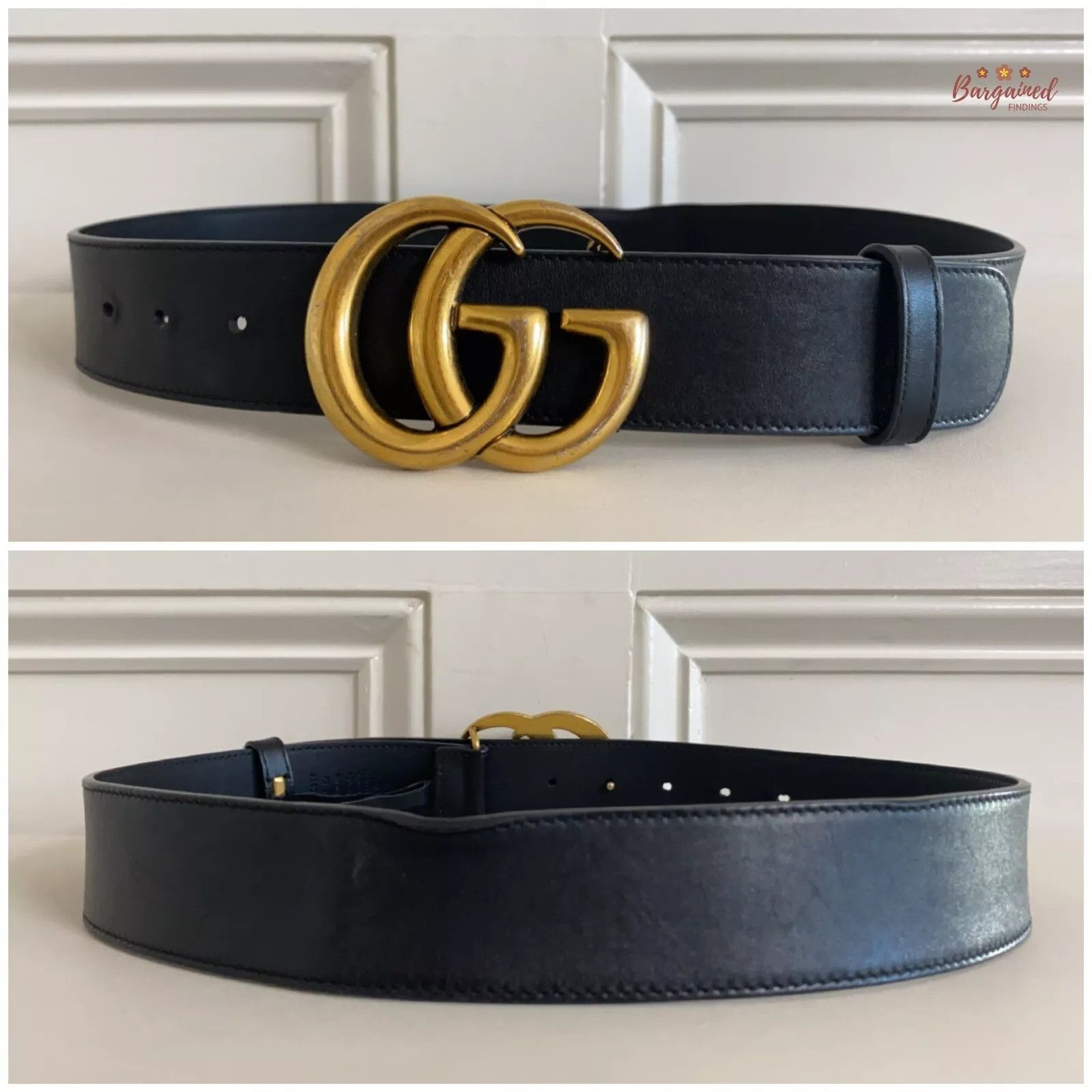 Gucci Gucci Smooth Calfskin Leather Gold Double G Buckle Belt Size ONE SIZE - 5 Thumbnail