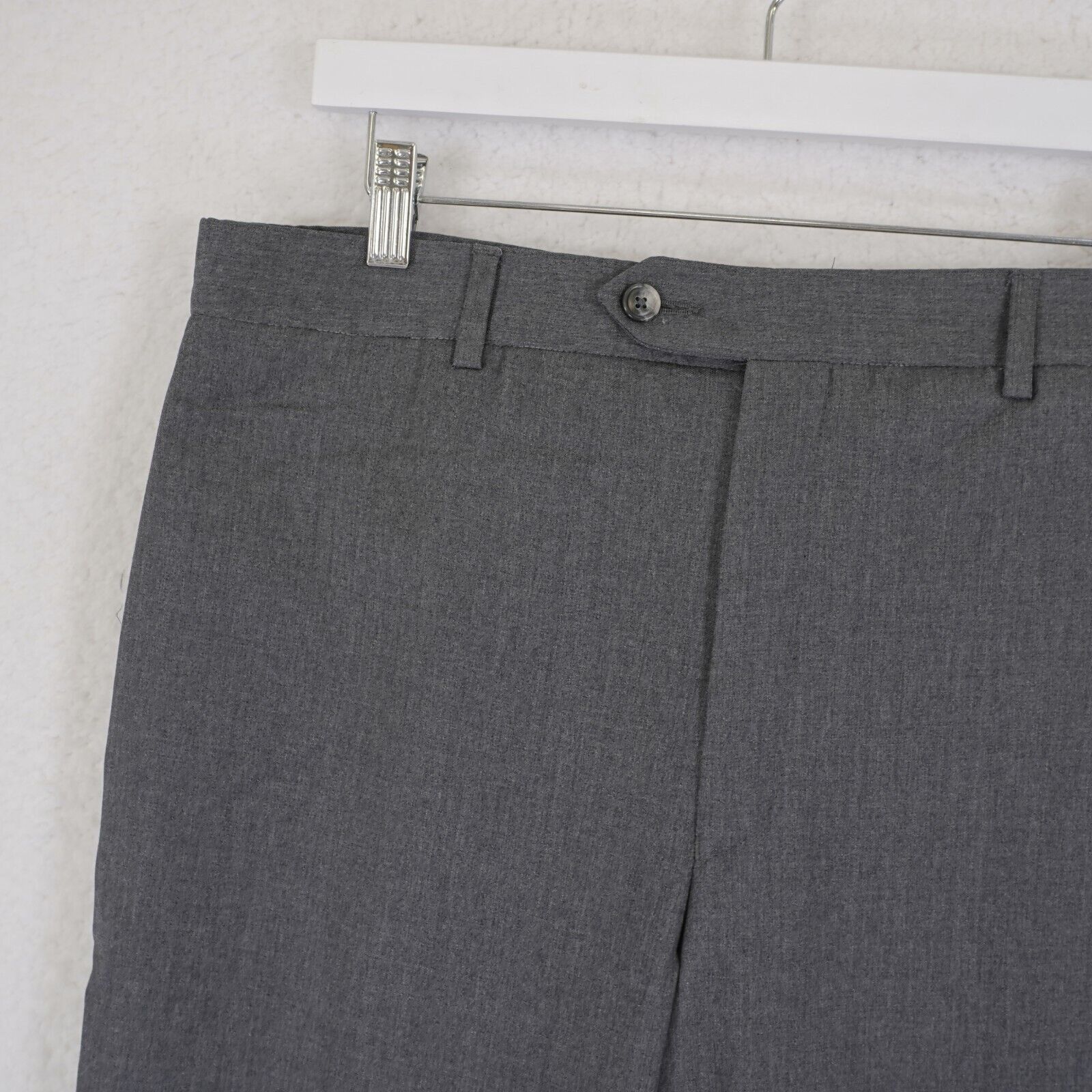 Jos. A. Bank Jos A Bank Signature Wool Gray Dress Pants 34/36 Mid Rise Fl Size 34R - 2 Thumbnail