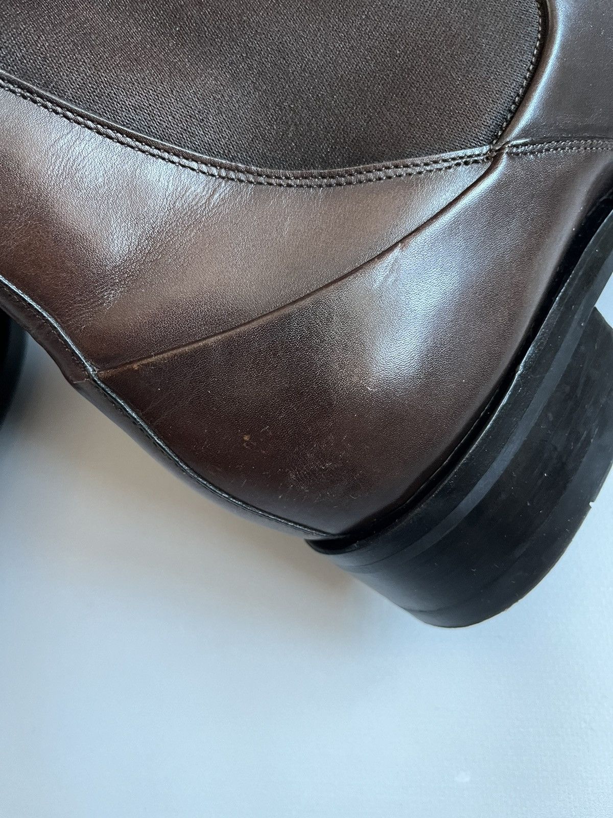 Santoni Santoni Men Brown Leather Chelsea Boots Size US 10.5 / EU 43-44 - 12 Thumbnail