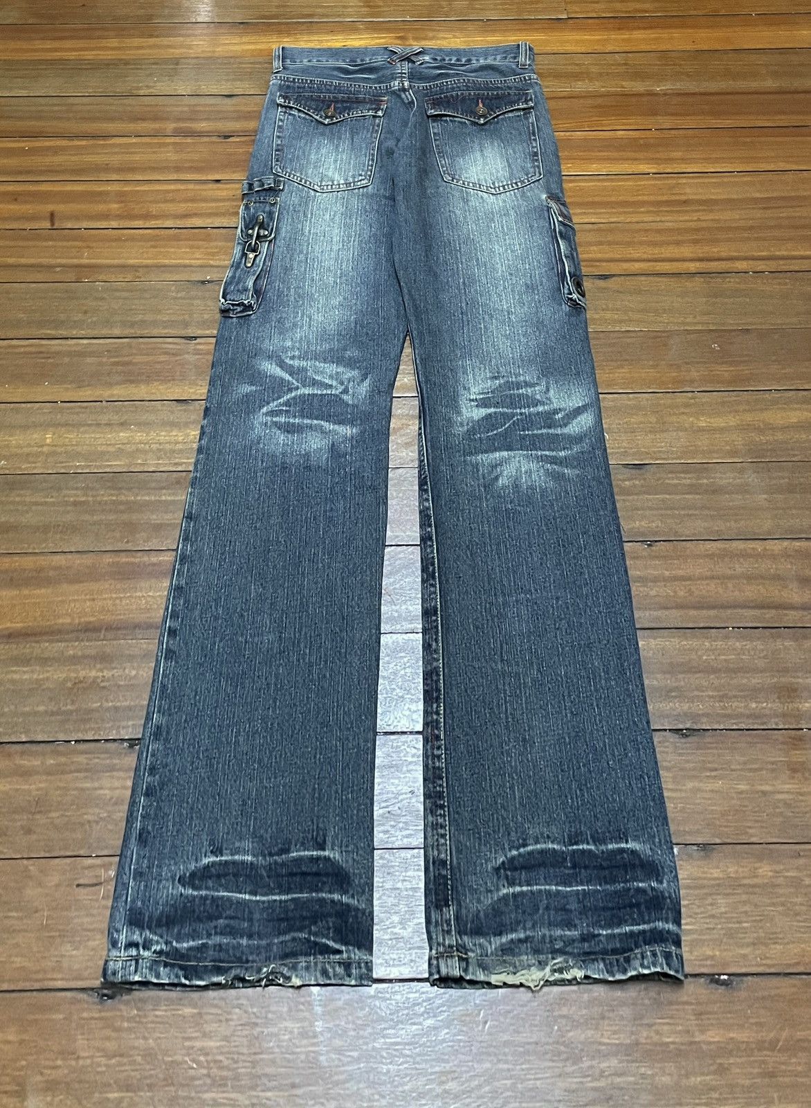 If Six Was Nine × Japanese Brand × Le Grande Bleu (L.G.B.) Very Rare Vintage Japanese Brand Tactical Cargo Jeans 2000s Size US 33 - 2 Thumbnail