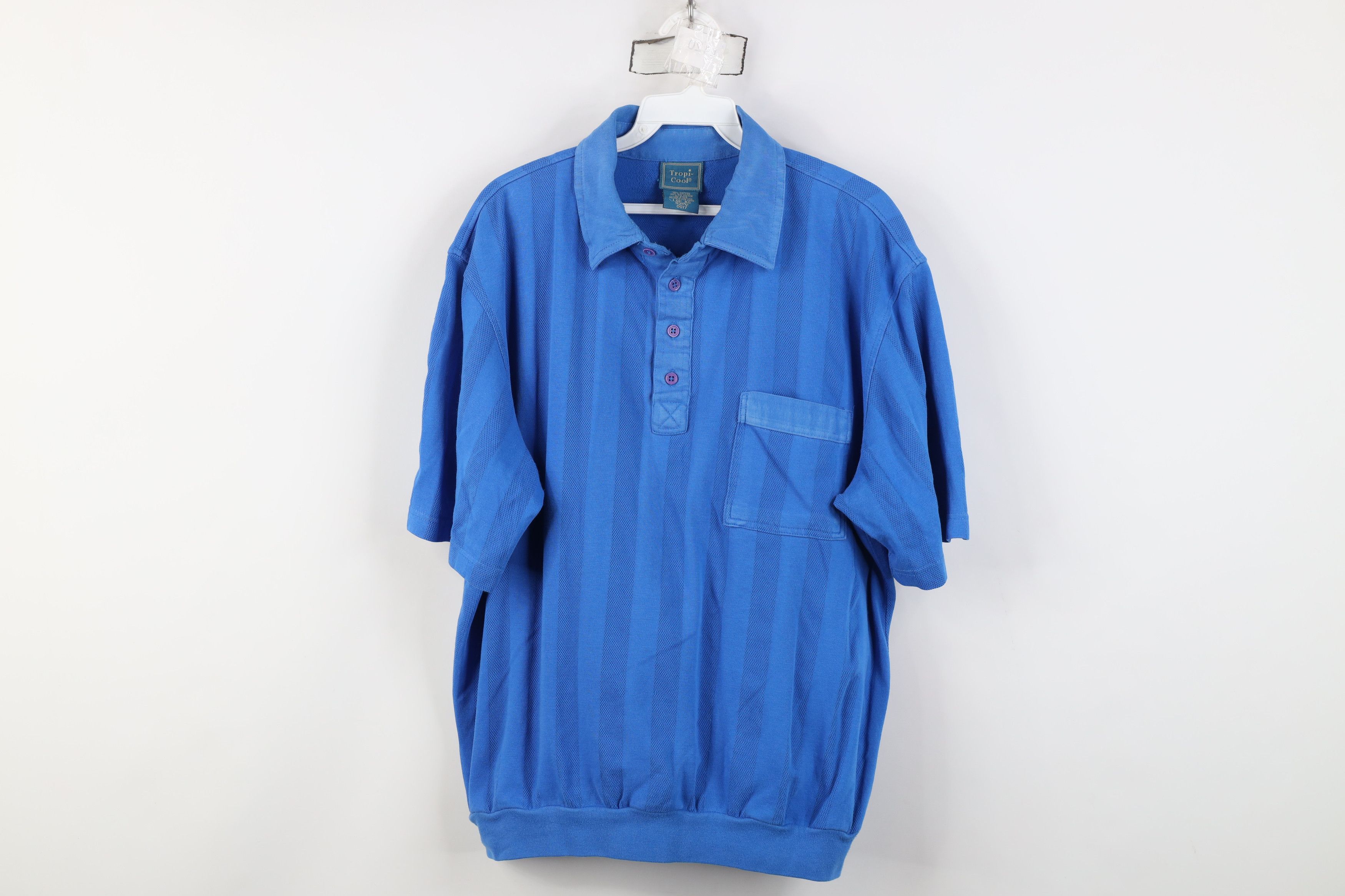 Vintage Vintage 90s Streetwear Vented Striped Pullover Polo Shirt Size US L / EU 52-54 / 3 - 1 Thumbnail