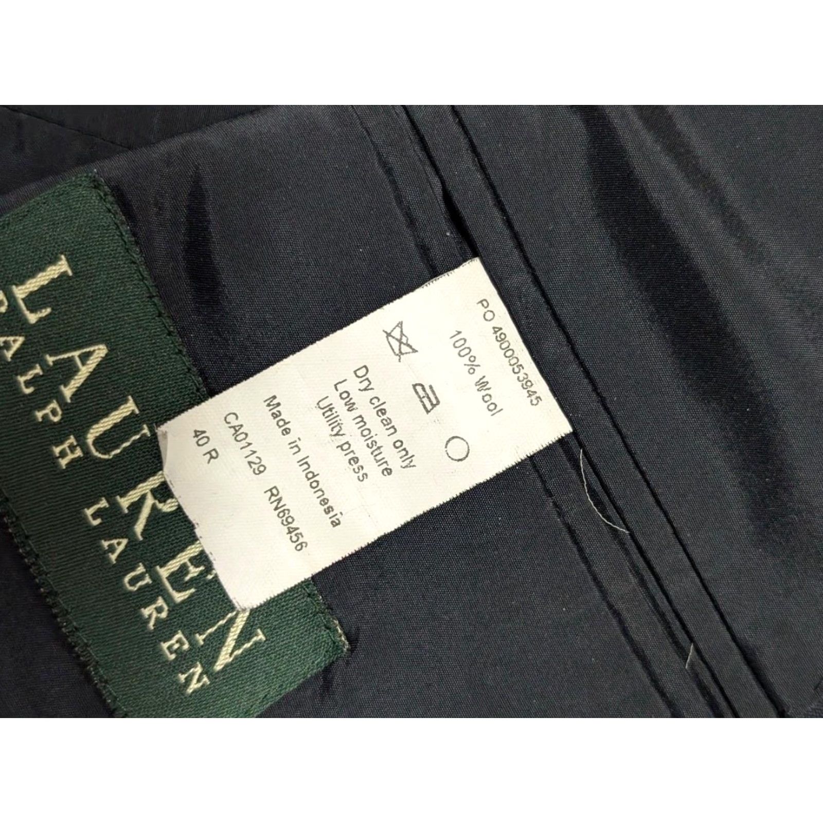 Harris Tweed RALPH LAUREN blazer navy blue 40R TWO-Button wool Tweed Men Blazer Notch 48R barley-Corn 40R Size 48R - 6 Thumbnail