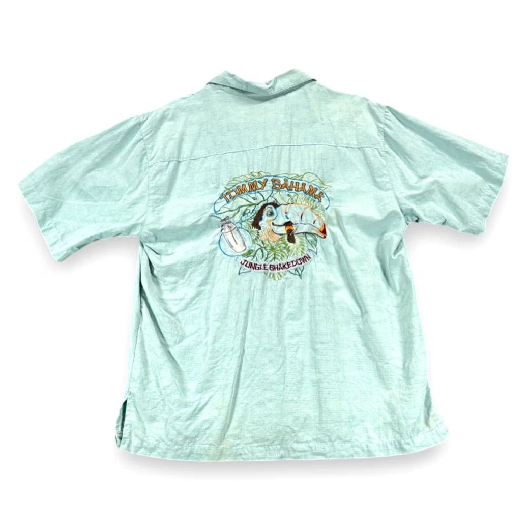 Tommy Bahama VINTAGE Tommy Bahama Shirt Men Medium Green Silk Jungle Shakedown Cigar 90s Beach Size US M / EU 48-50 / 2 - 2 Thumbnail