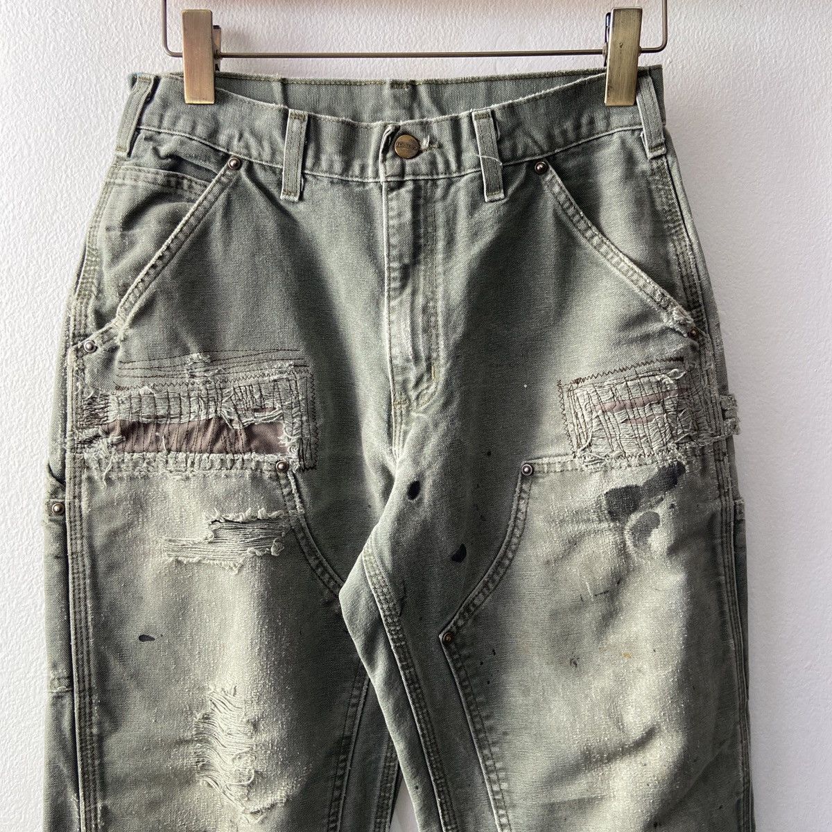 Carhartt × Vintage Distressed Faded Vintage Carhartt Double Knee Moss Green Size US 30 / EU 46 - 10 Thumbnail