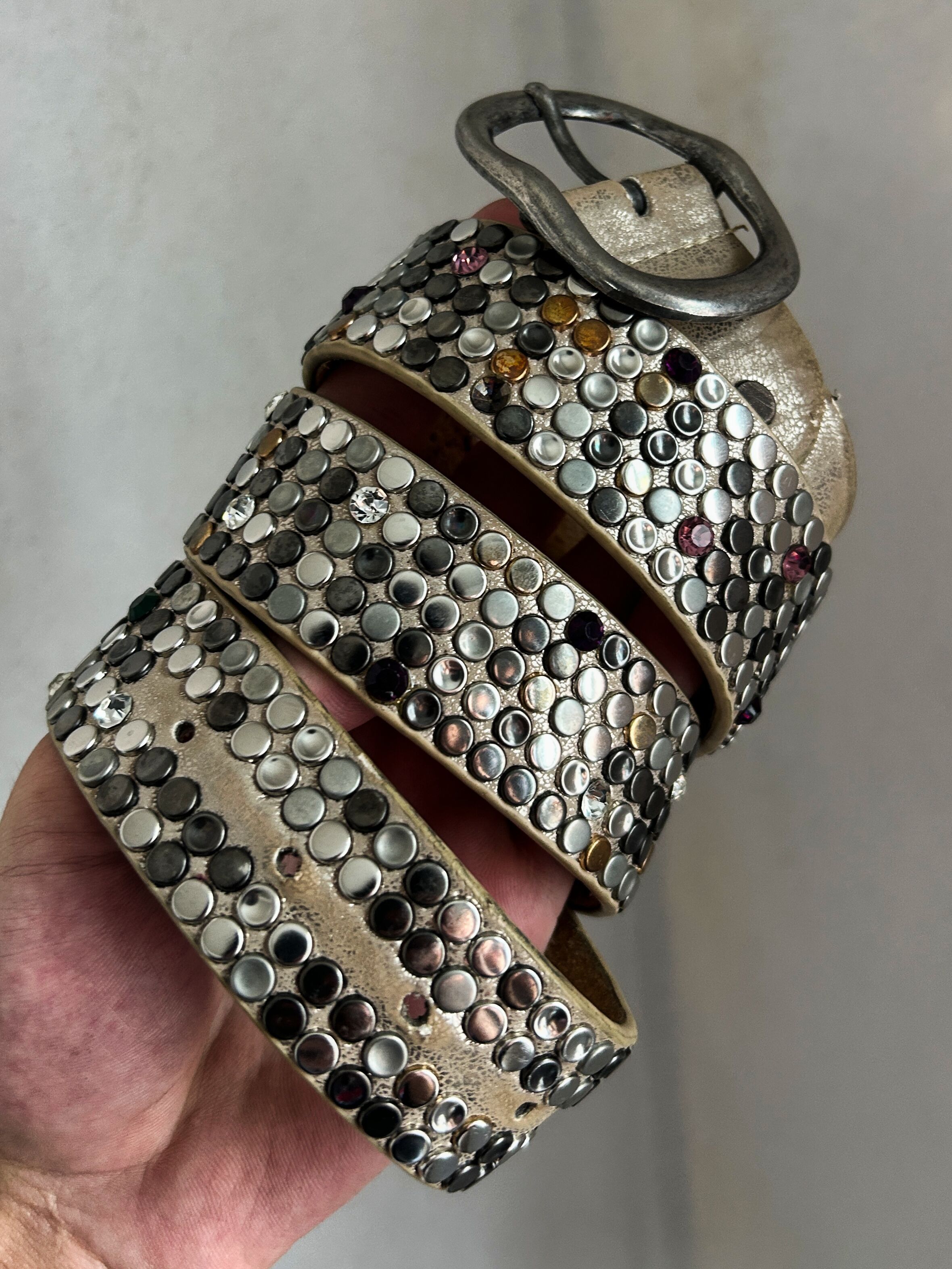 Japanese Brand Vintage Balenciaga Style Japanese Punk Leather Belt 90s Size ONE SIZE - 1 Thumbnail