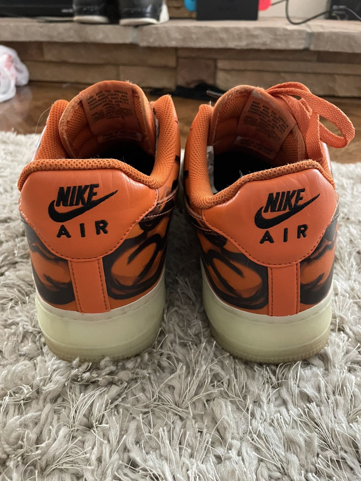 Nike Nike Air Force 1 Orange Skeleton Size US 11 / EU 44 - 6 Thumbnail