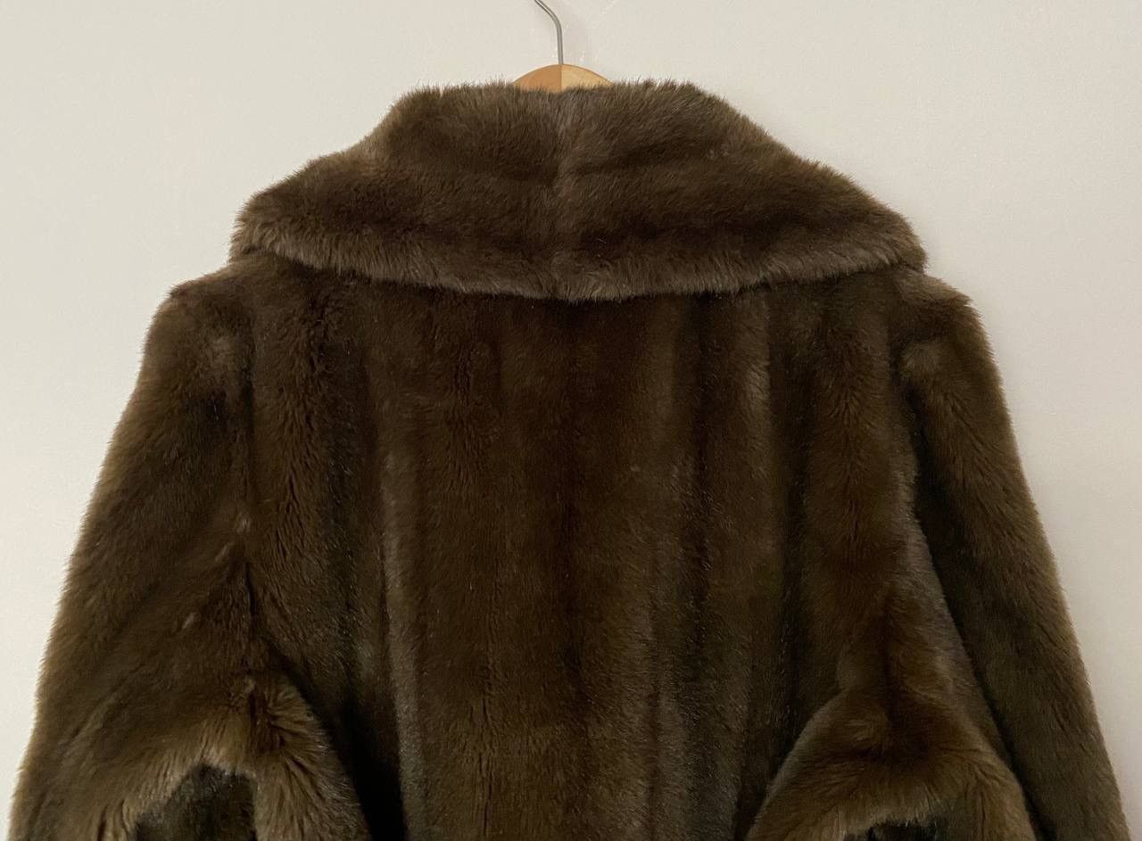 Designer × Vintage Jean Louis Paris Faux Fur Coat Vintage Brown Made In France Size L / US 10 / IT 46 - 6 Thumbnail