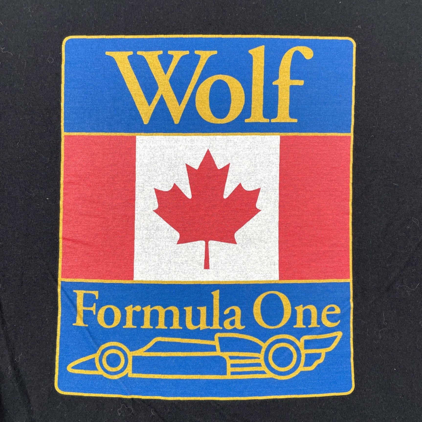 Vintage VINTAGE Retro GP Walter Wolf Racing Formula One #20 Canada Black T-Shirt Mens Medium 100% Cotton Crew Neck Grey Wolf Retro Racing Grand Prix 80s 90s Size US M / EU 48-50 / 2 - 2 Thumbnail
