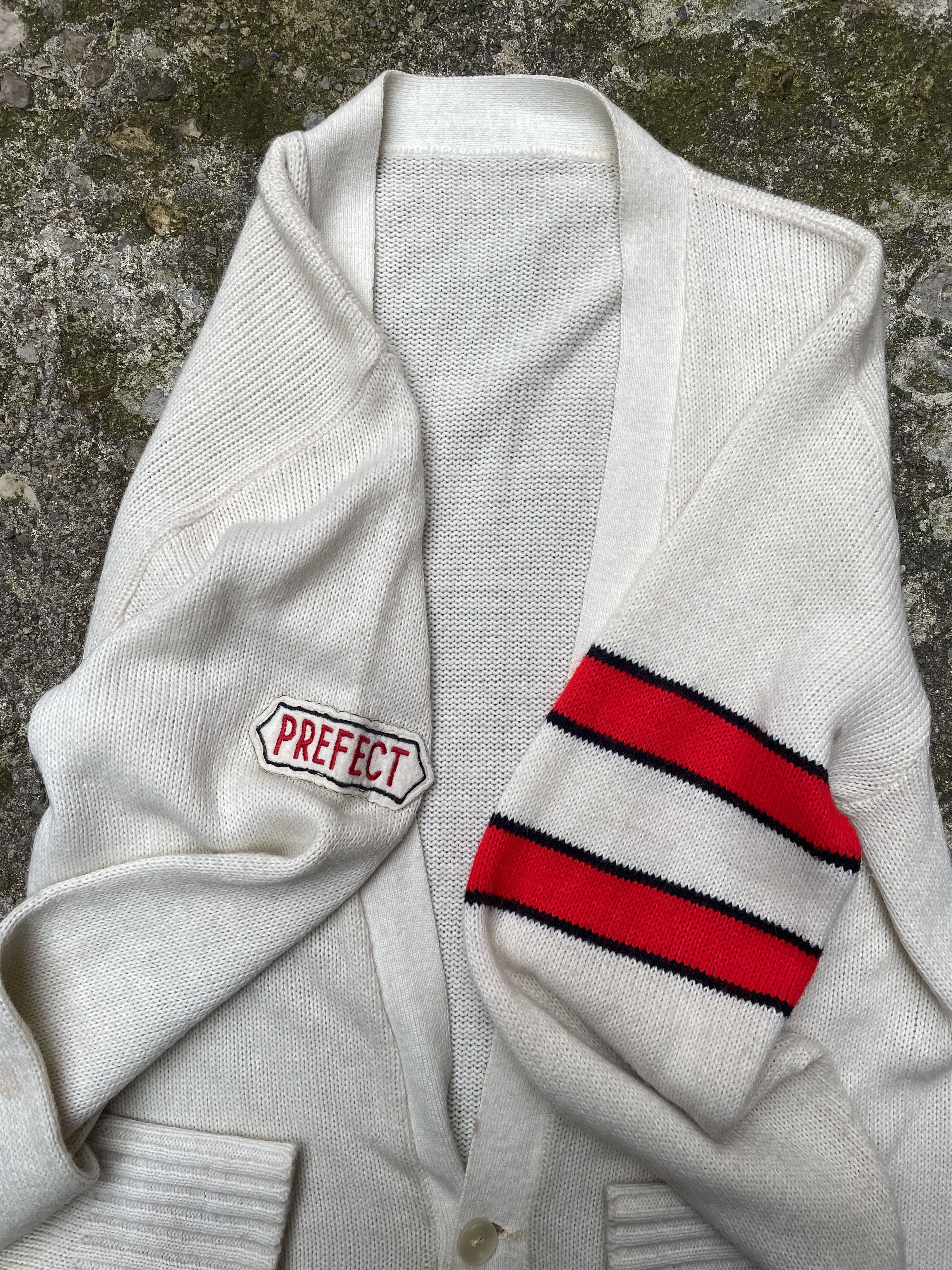 Vintage VTG 1960's Prefect Letterman Varsity Knit Cardigan Sweater Size US L / EU 52-54 / 3 - 4 Thumbnail