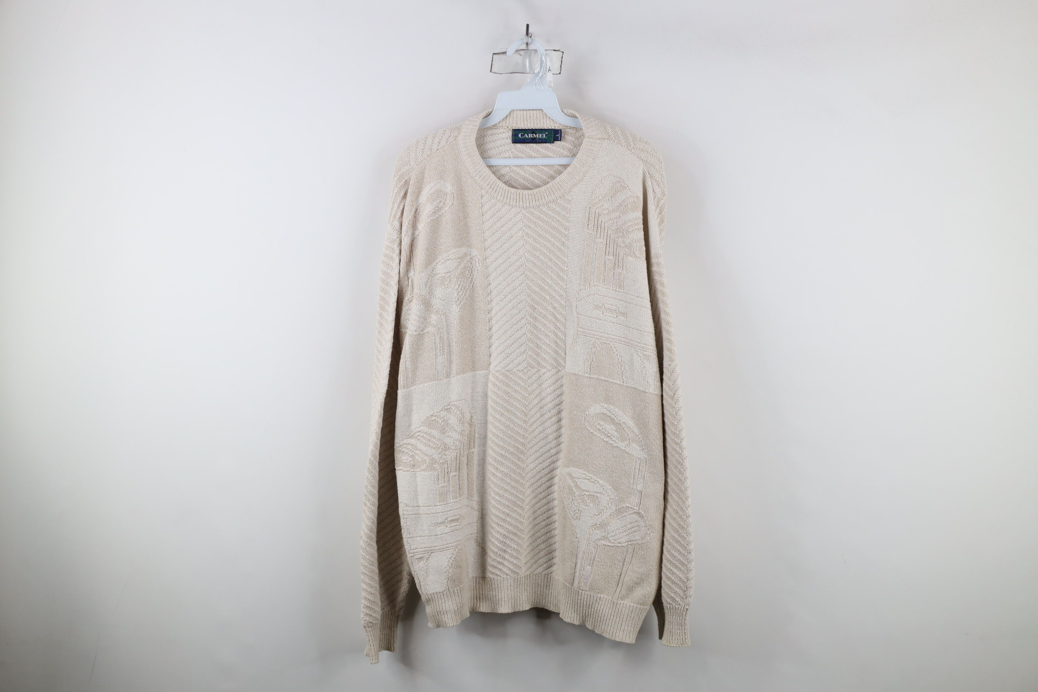 Vintage Vintage 90s Streetwear Over Print Cotton Knit Sweater USA Size US L / EU 52-54 / 3 - 1 Thumbnail