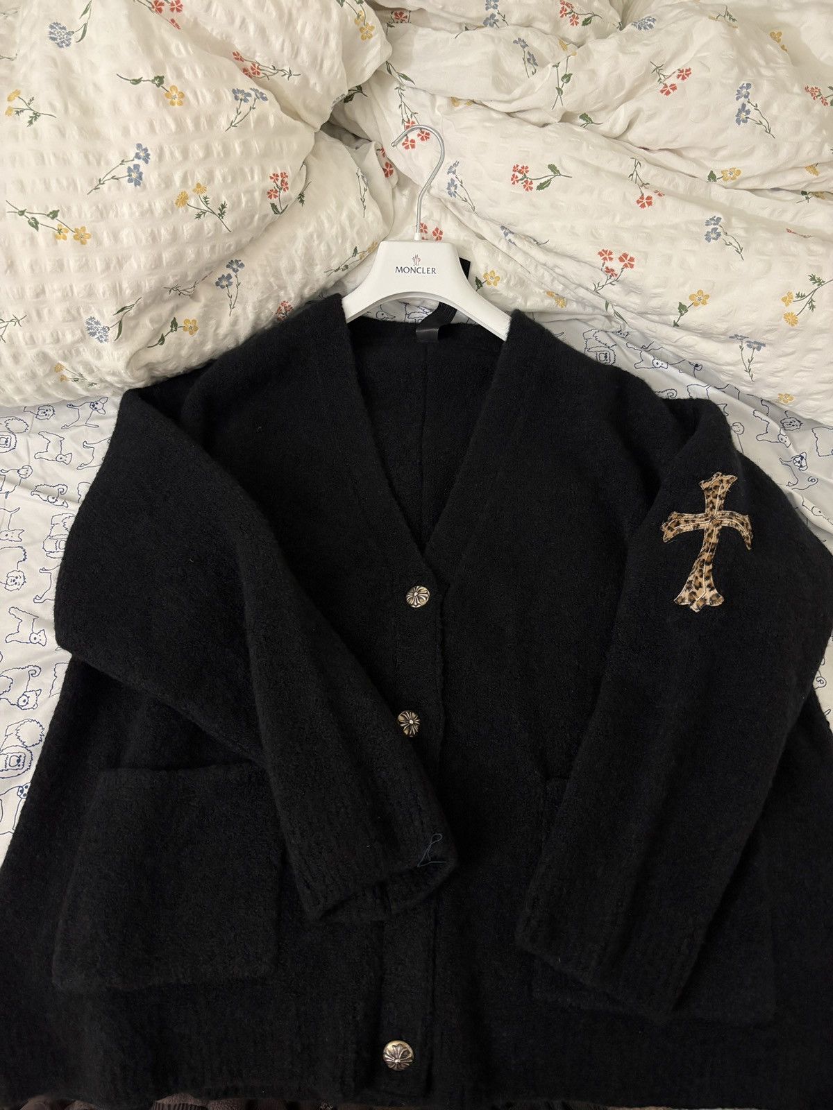 Chrome Hearts Chrome Hearts Leopard leather cross patch cashmere cardigan Size US M / EU 48-50 / 2 - 3 Thumbnail