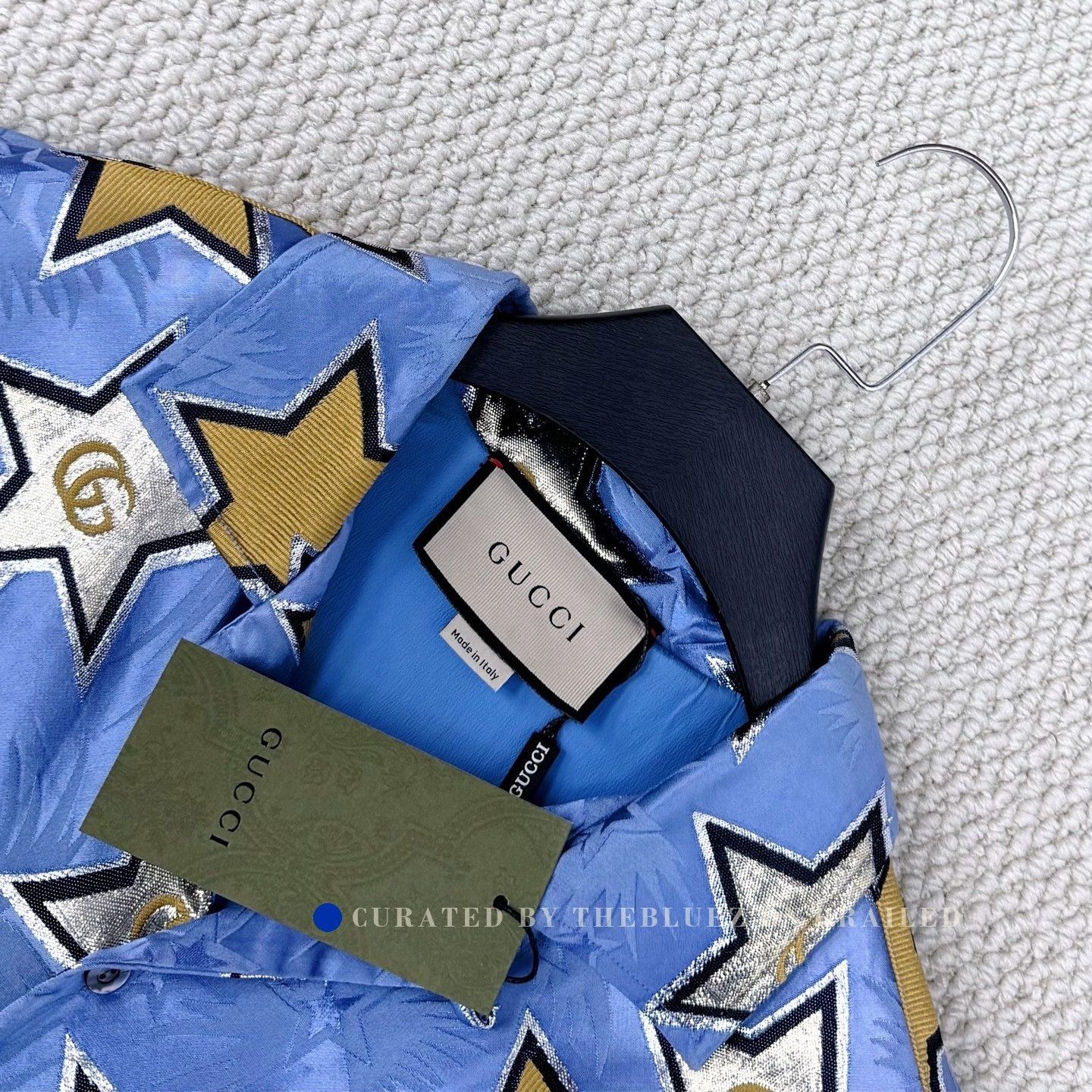 Gucci Gucci Blue Star Double G Print Silk Shirt Size US S / EU 44-46 / 1 - 3 Thumbnail