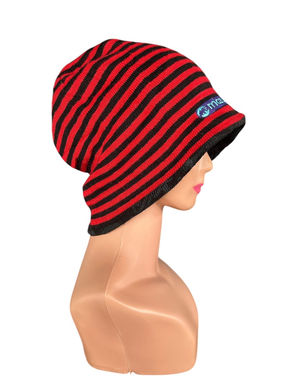 Japanese Brand × Kapital × Vintage Skull Stripe Grunge Punk Bondage Style big Beanie Hats Size ONE SIZE - 3 Thumbnail