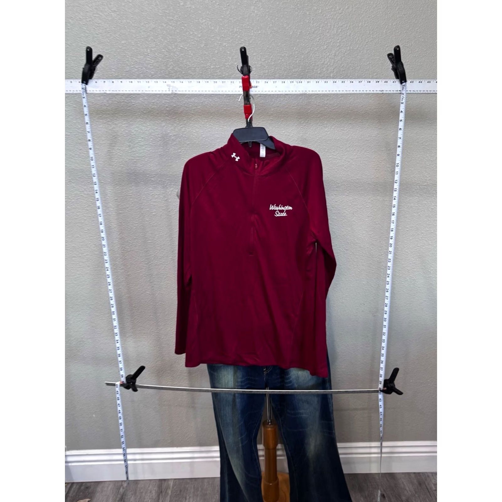 Under Armour WOMENS Under Armour Washington State Mock Shirt XL Extra Large Shirt Pullover 1/4 Zip Multicolor Logo Washington State Womens XL Size XL / US 12-14 / IT 48-50 - 2 Thumbnail