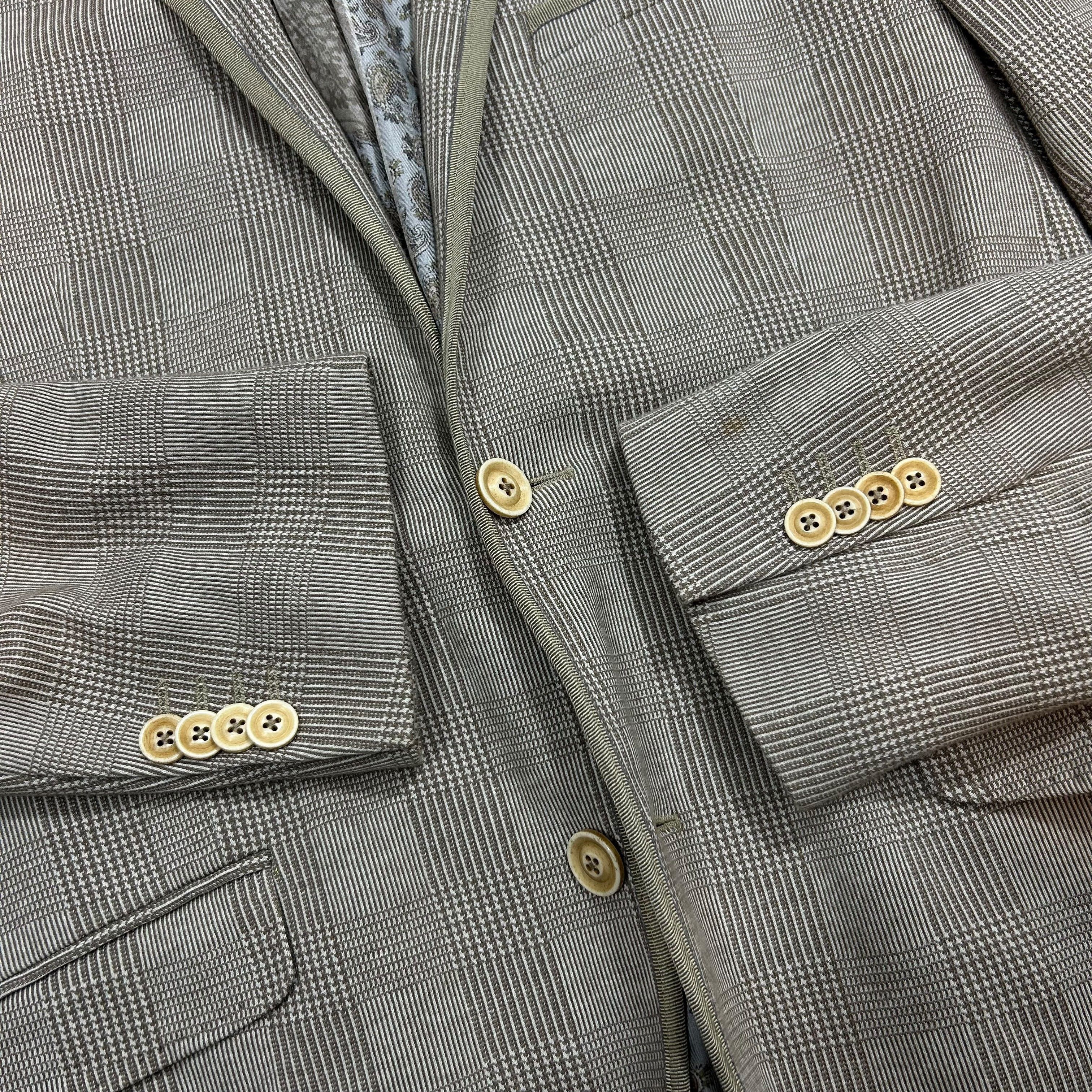 Etro Etro Milano Gray Check New Jersey Cotton Blazer Slim 52 Size 42R - 5 Thumbnail