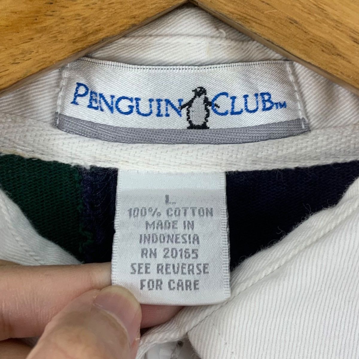 Vintage Vintage 90’ PENGUIN CLUB Striped Rugby Polo Tee Shirt Top Size US L / EU 52-54 / 3 - 4 Thumbnail
